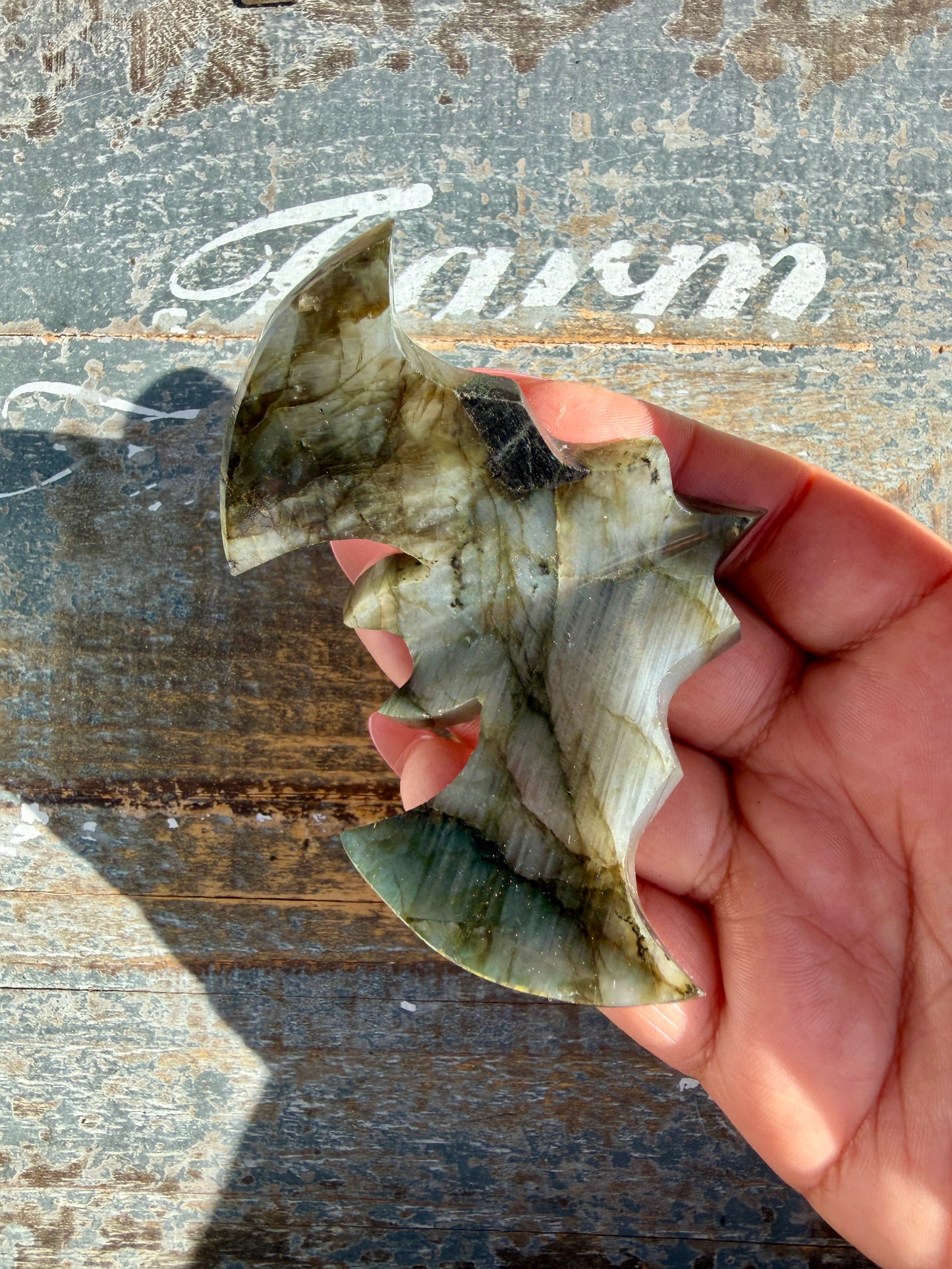 Flashy Labradorite Bat from Madagascar | Opt P