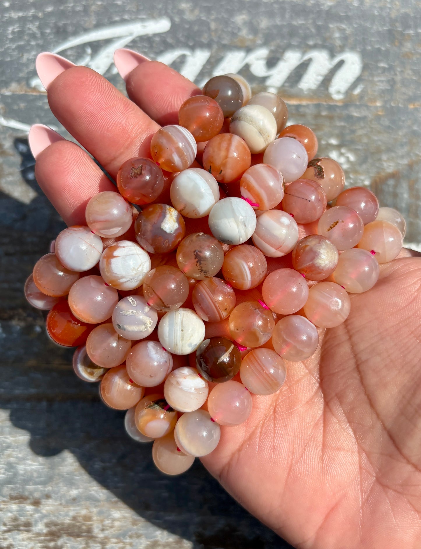 One (1) Branded Agate Bracelet | Wrist Size 6.25-6.75" | 11-12mm