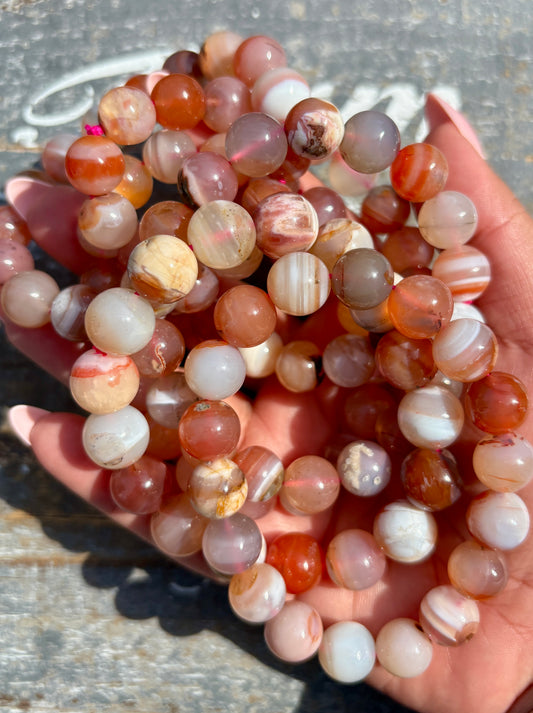 One (1) Branded Agate Bracelet | Wrist Size 6.25-6.75" | 11-12mm