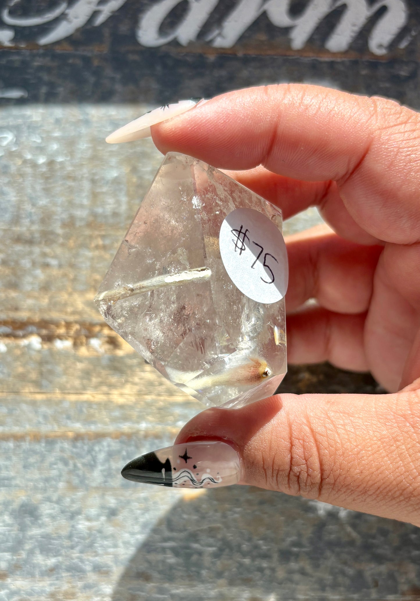 Gorgeous High Quality Amphibole Quartz Polished Freeform from Brazil