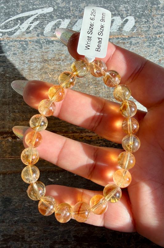 Gorgeous Heat Treated Amethyst (Citrine) | 9mm | Wrist: 6.25" | D