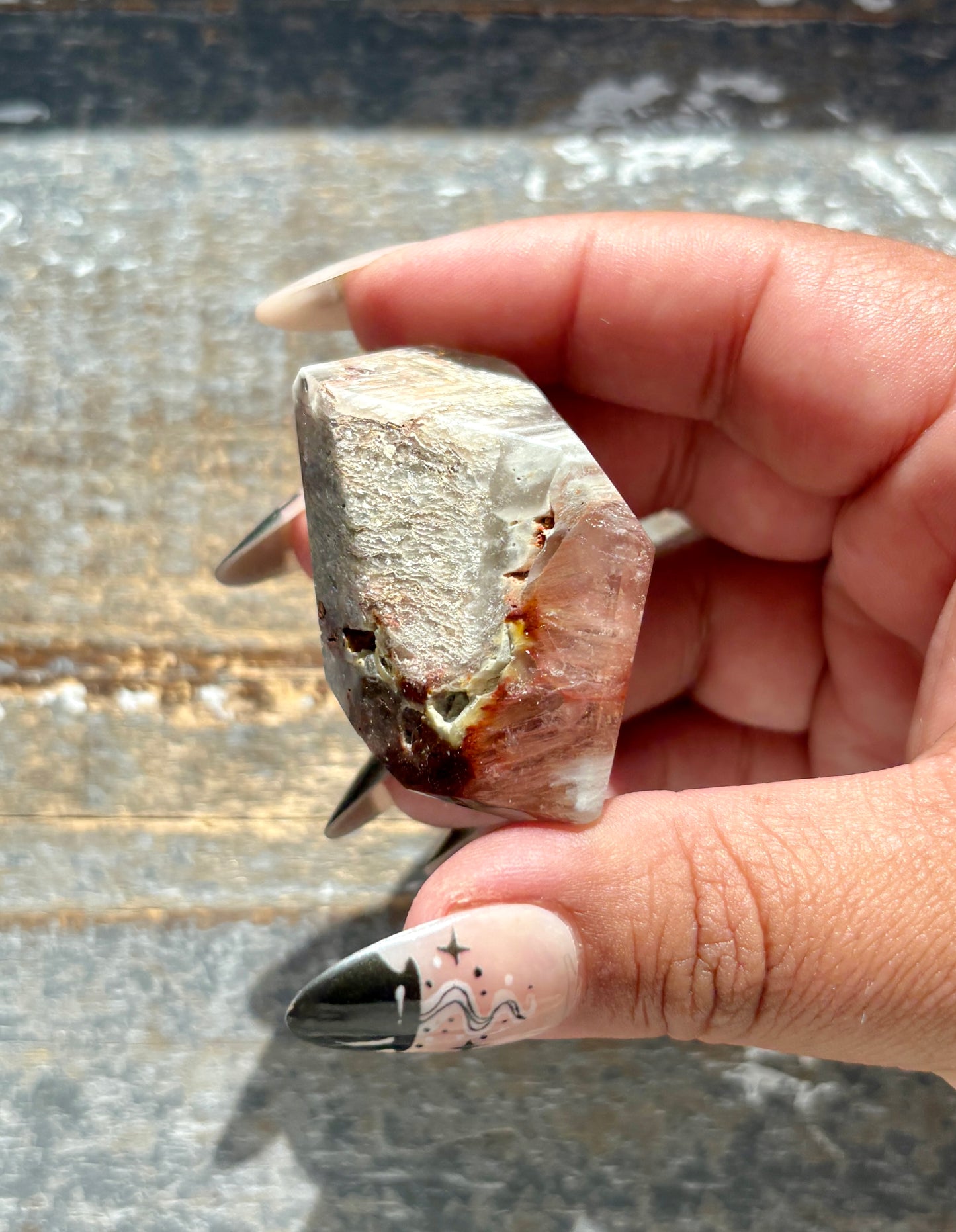 Gorgeous High Quality Amphibole Quartz Polished Freeform from Brazil