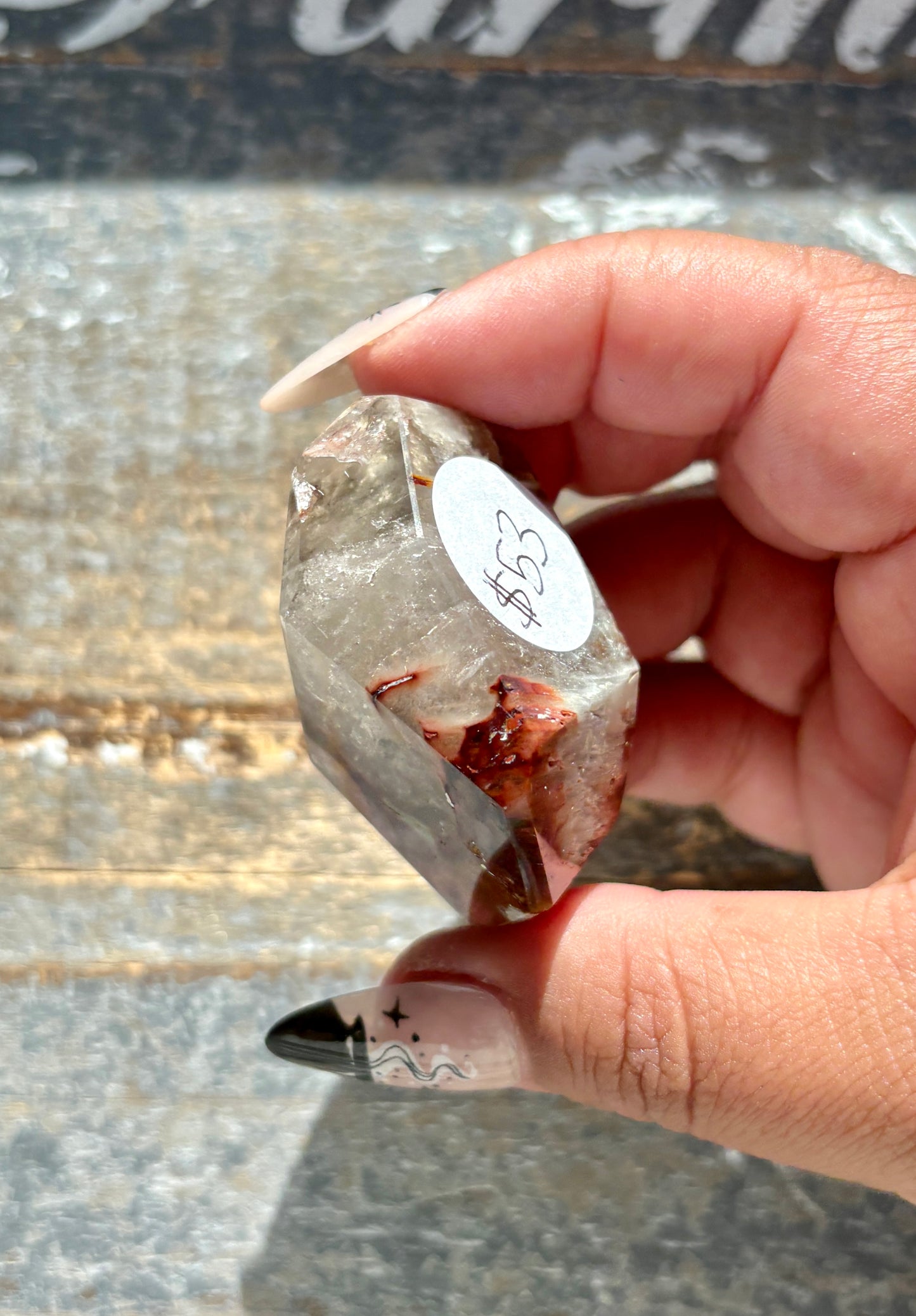 Gorgeous High Quality Amphibole Quartz Polished Freeform from Brazil