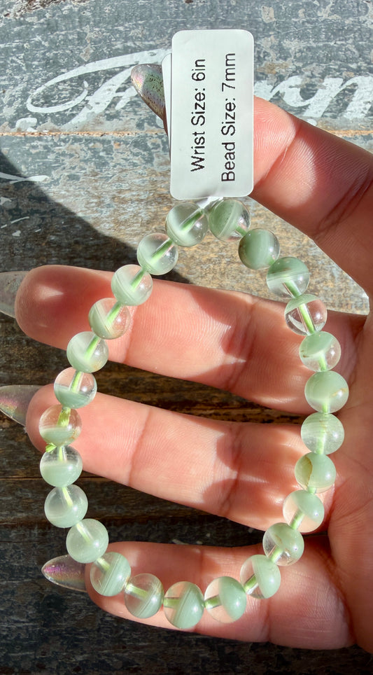 Gorgeous Himalayan Quartz with Chlorite Bracelet | 7mm | Wrist: 6