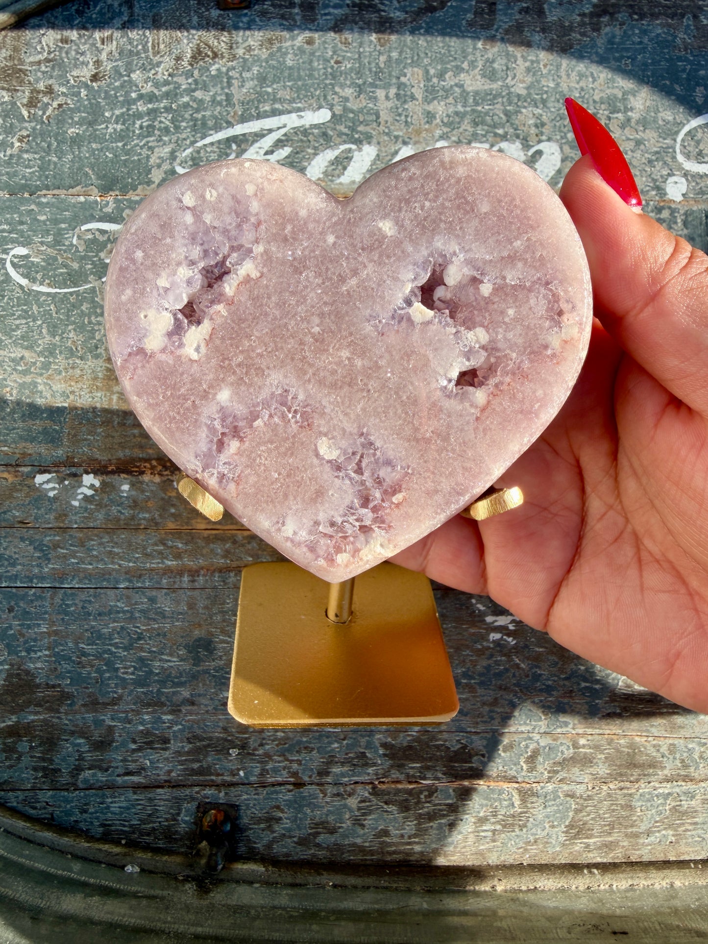 Gorgeous Pink Amethyst Heart | Brazil | Opt 9 (comes with stand)