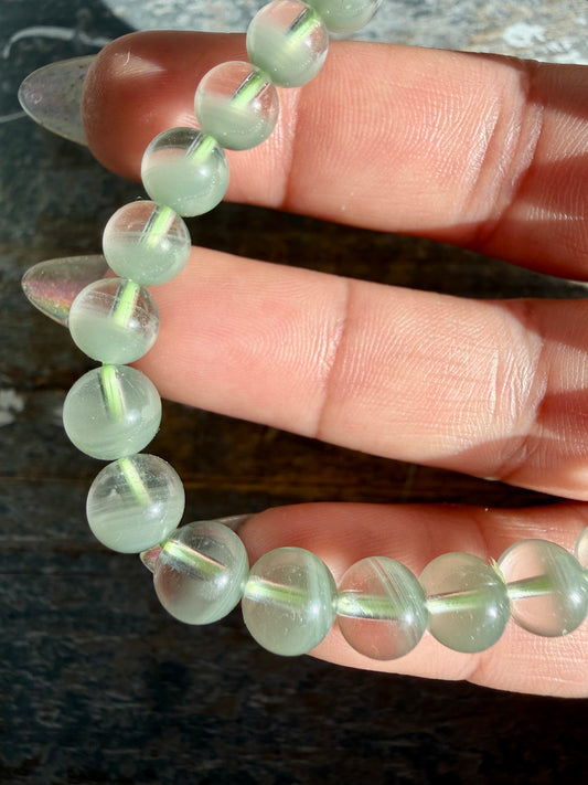 Gorgeous Himalayan Quartz with Chlorite Bracelet | 7mm | Wrist: 6.25" | B