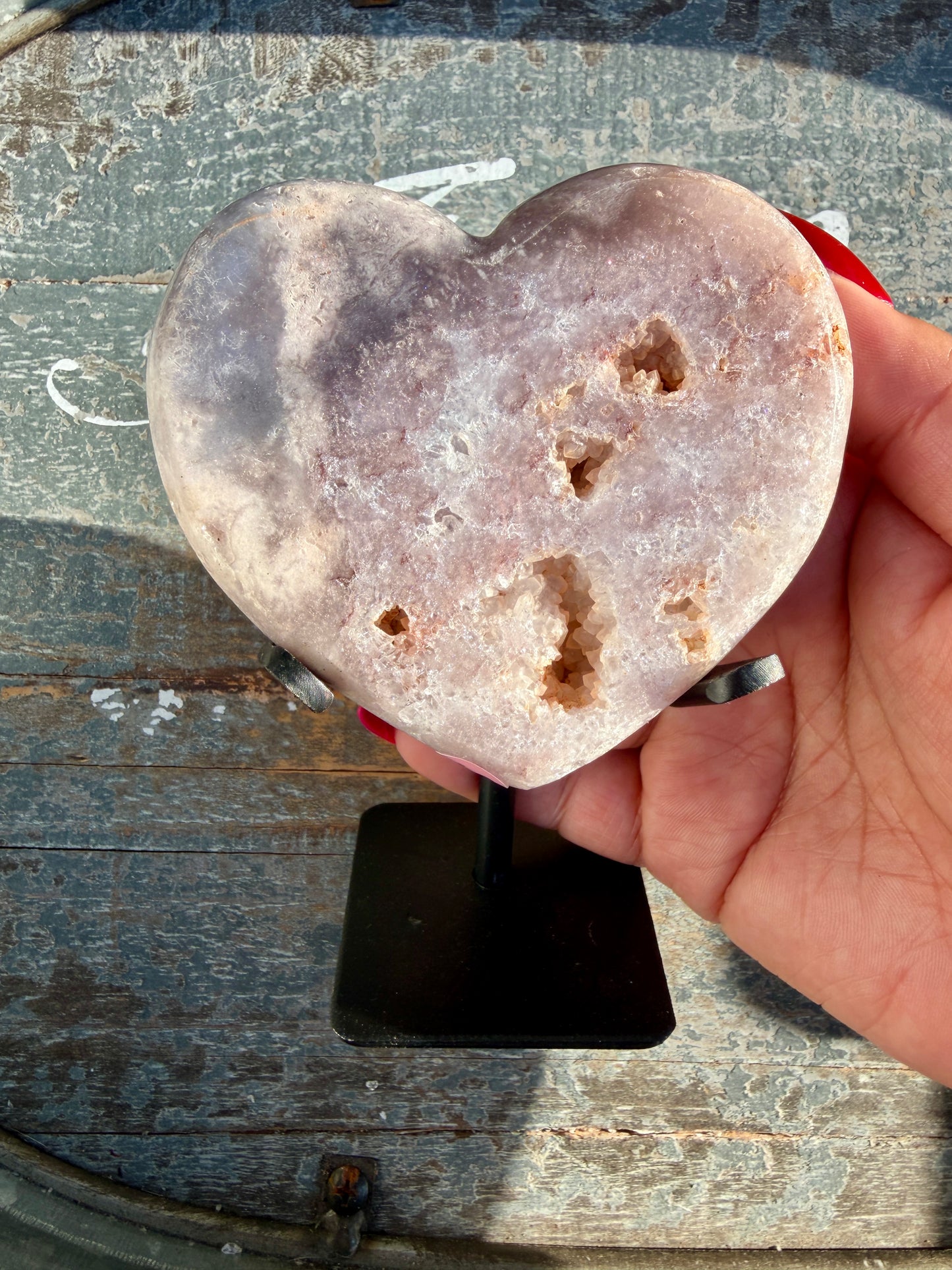 Gorgeous Pink Amethyst Heart | Brazil | Opt 10 (comes with stand)