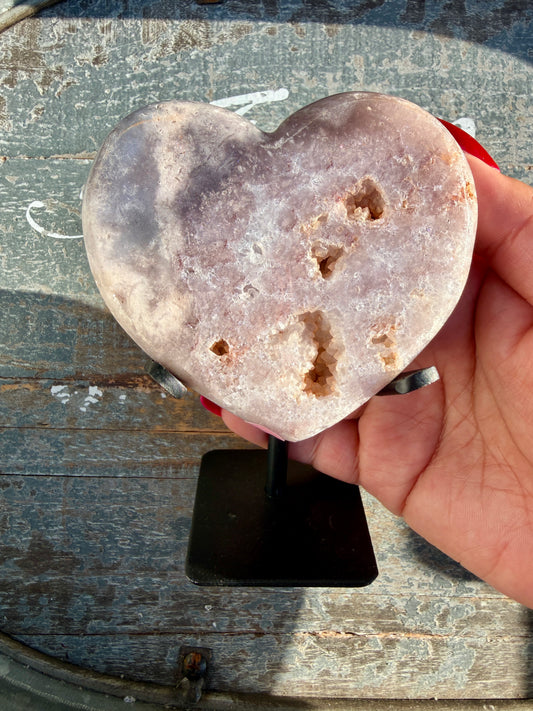 Gorgeous Pink Amethyst Heart | Brazil | Opt 10 (comes with stand)