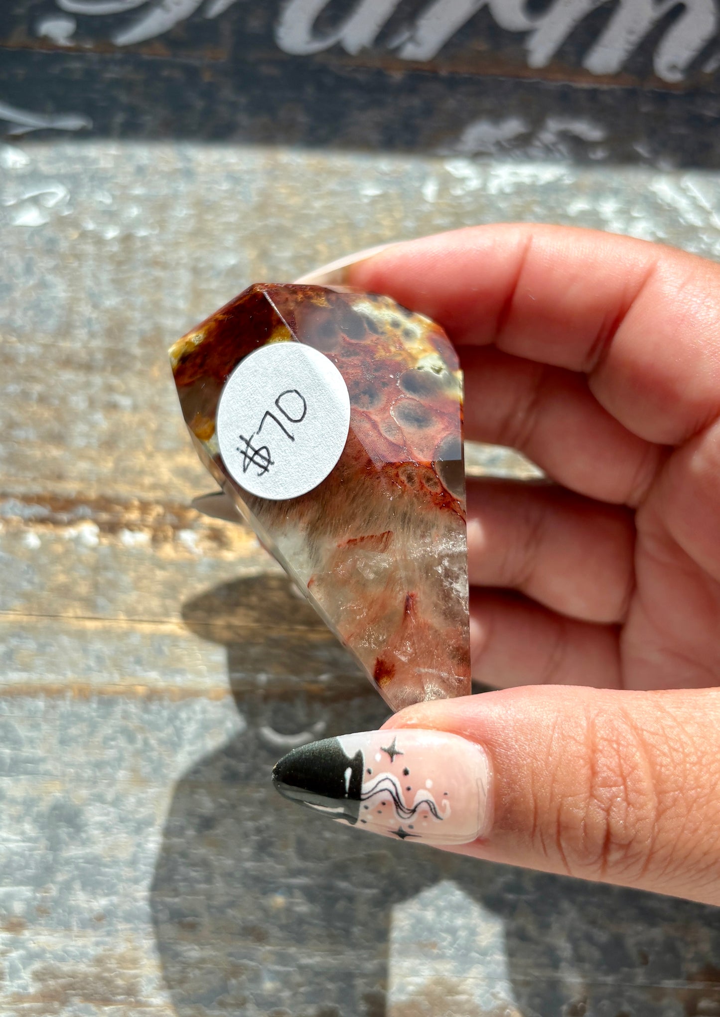 Gorgeous High Quality Amphibole Quartz Polished Freeform from Brazil