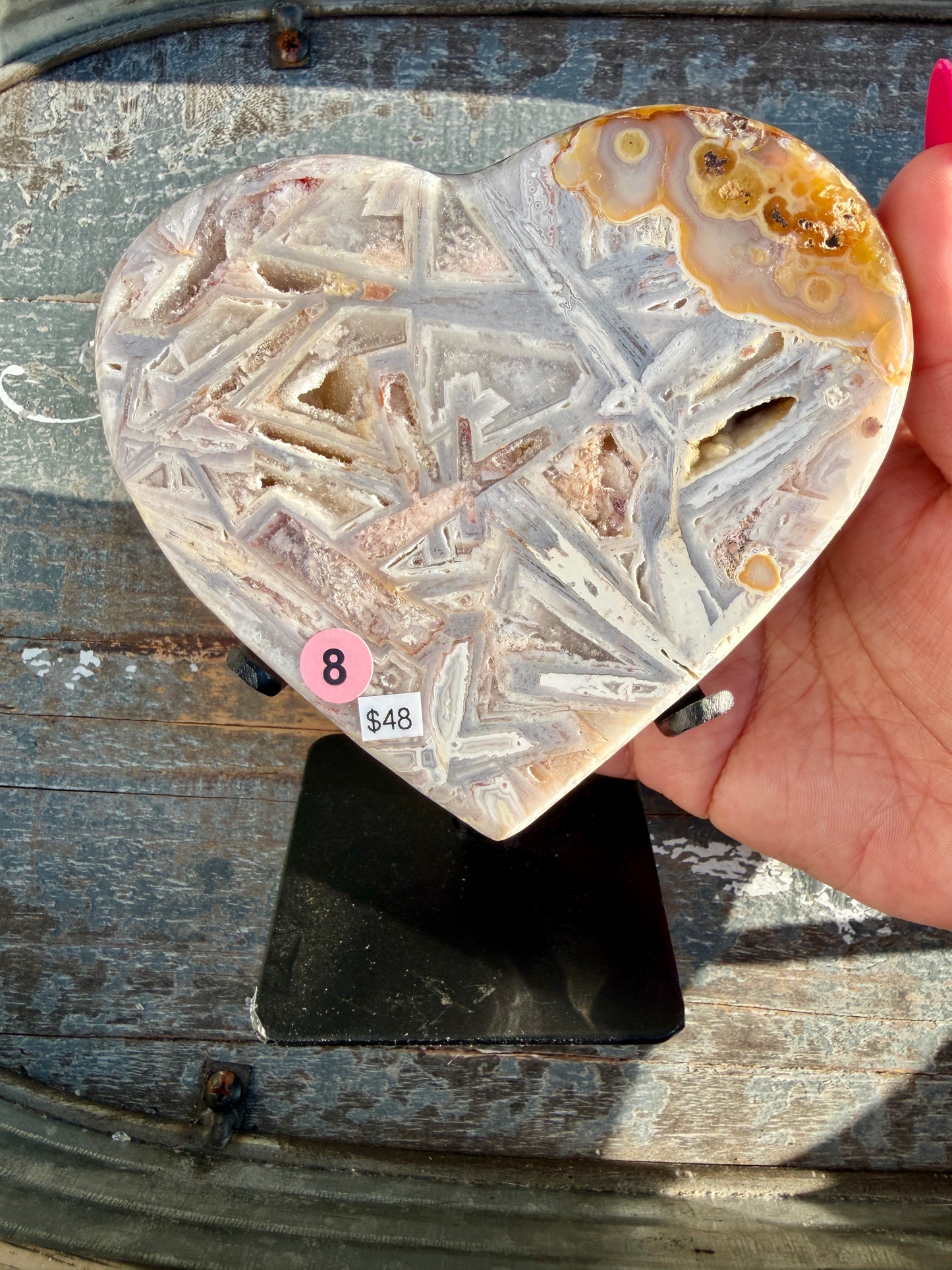 Gorgeous Seganite Agate Heart | Exclusively from Brazil *Rare Find* | Opt 8