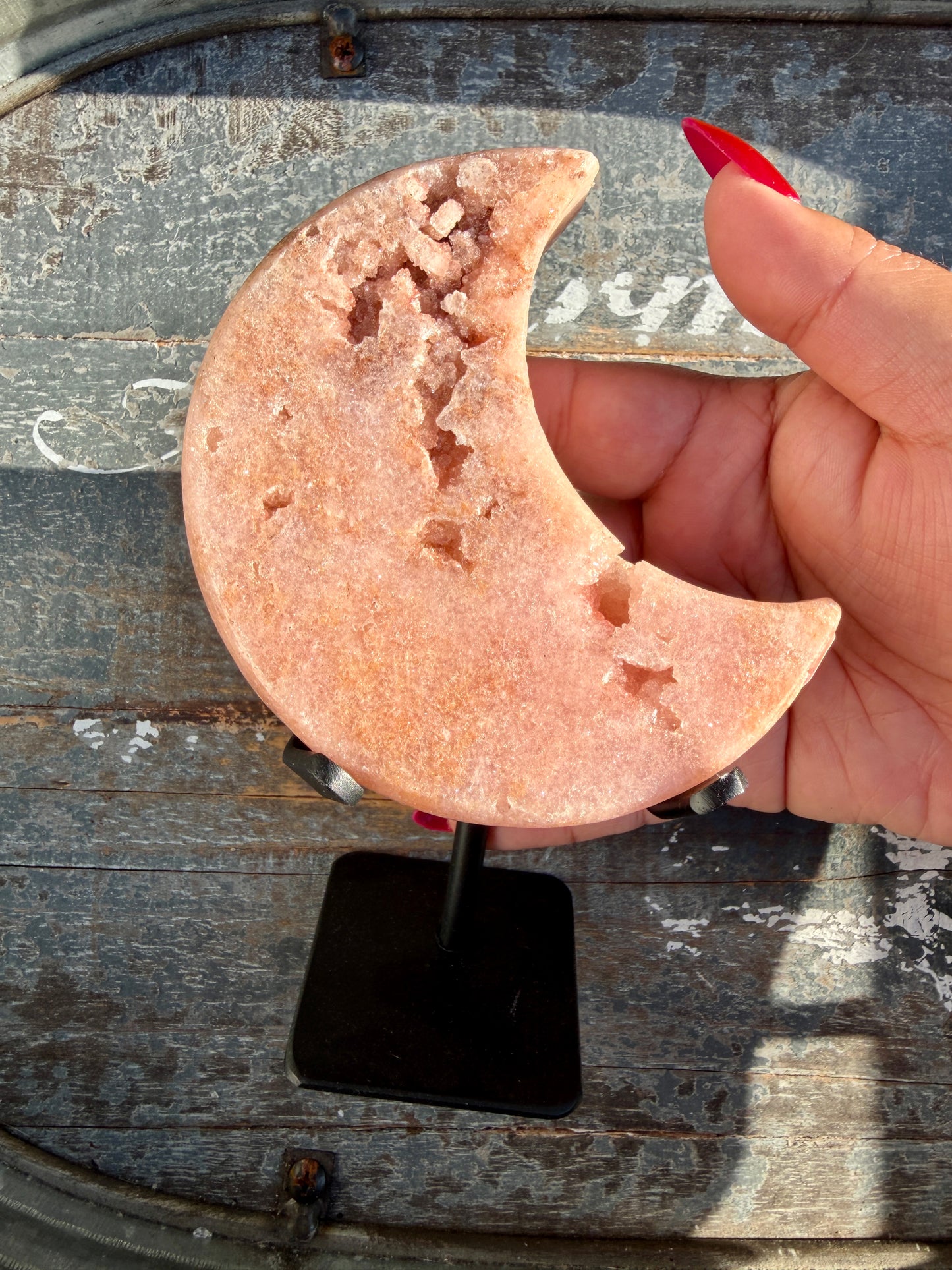 Gorgeous Pink Amethyst Moon | Brazil | Opt 12 (comes with stand)