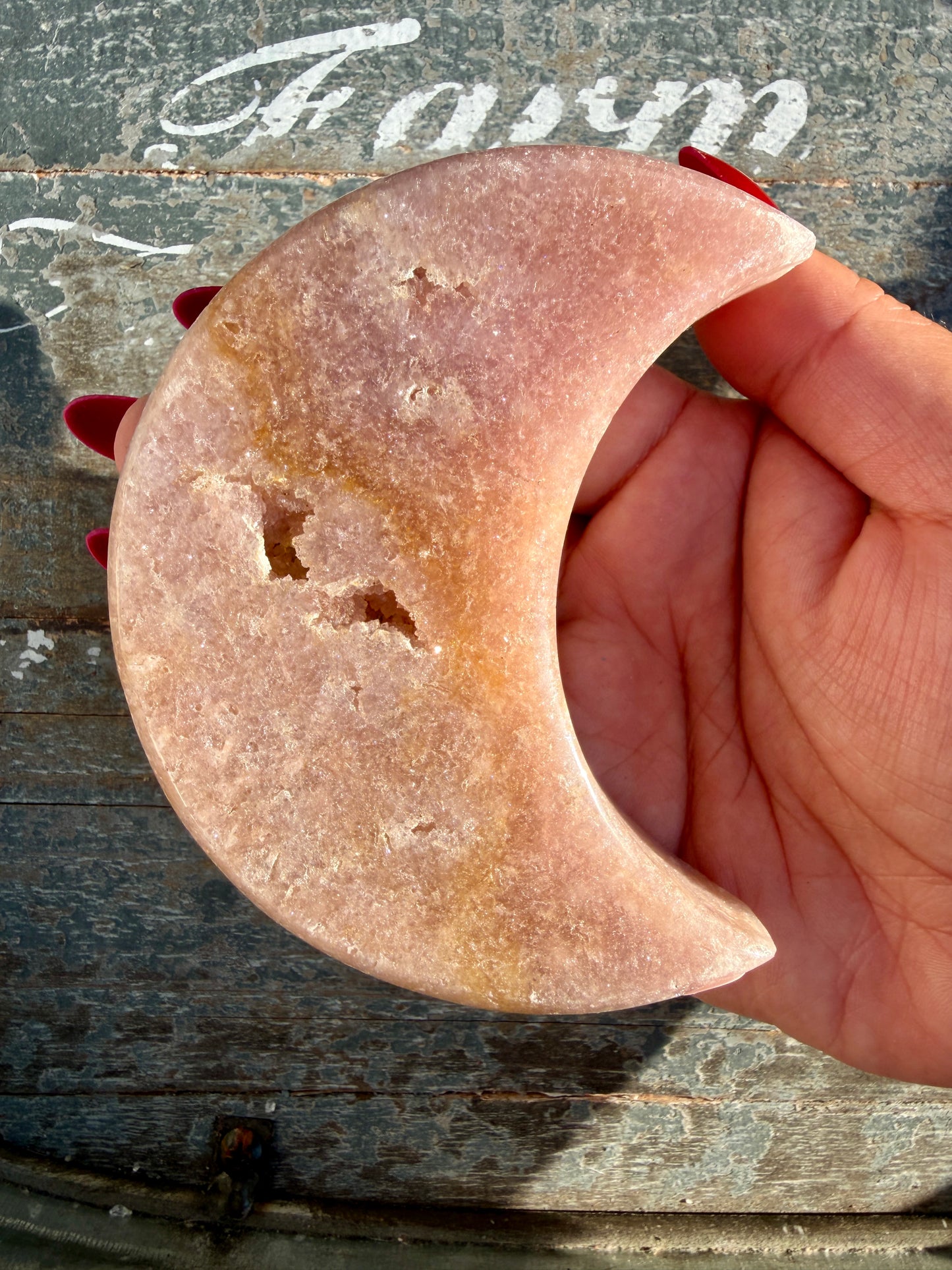 Gorgeous Pink Amethyst Moon | Brazil | Opt 15 (comes with stand)