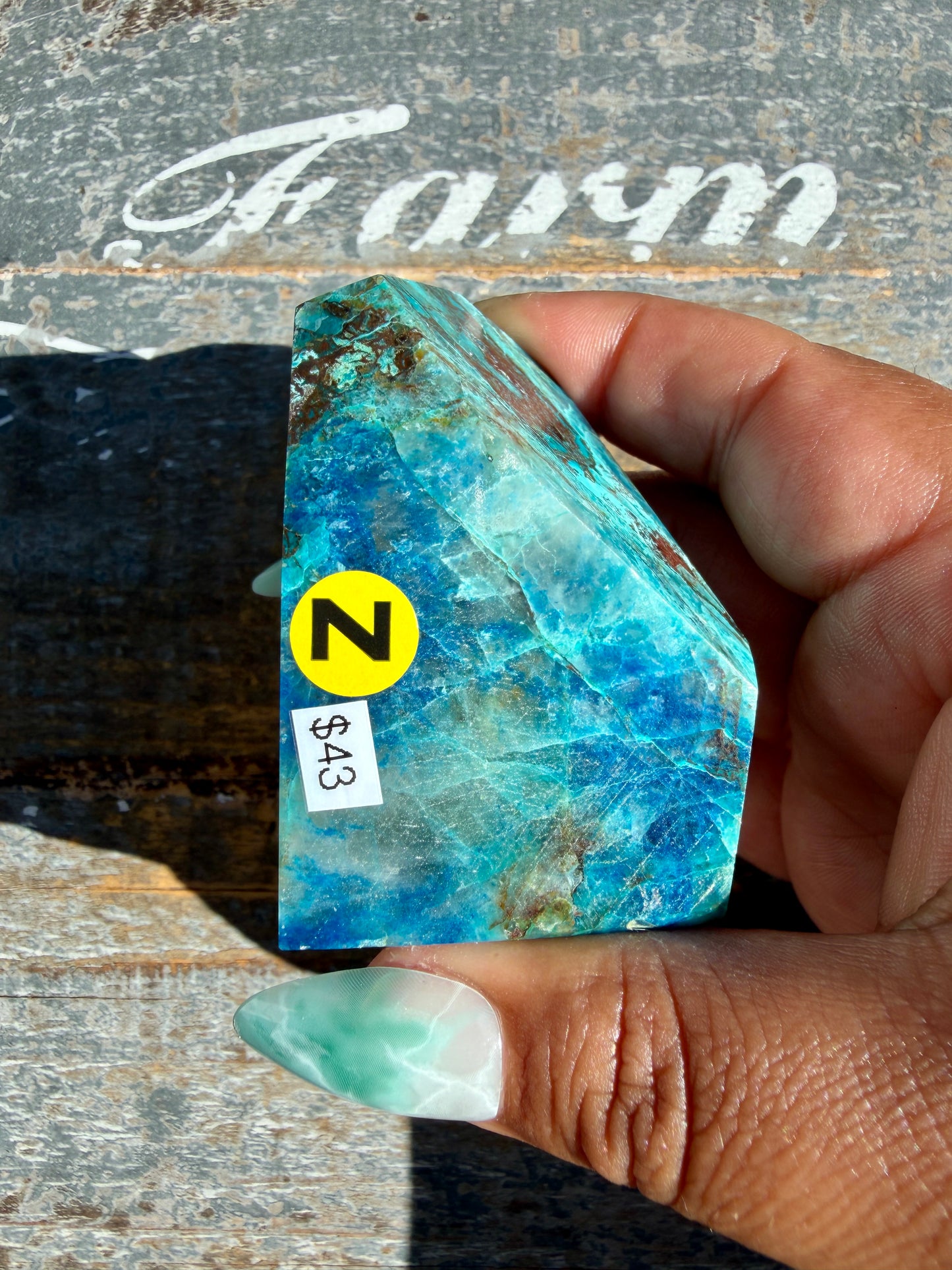 Gorgeous Chrysocolla/Azurite Freeform from Peru | Opt Z