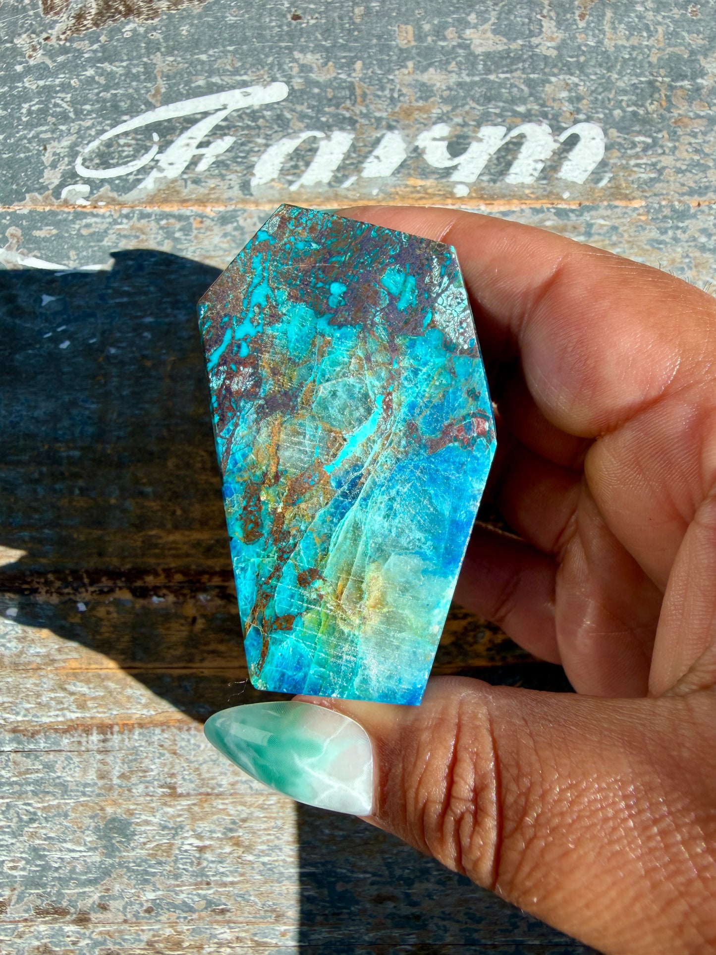 Gorgeous Chrysocolla/Azurite Freeform from Peru | Opt Z