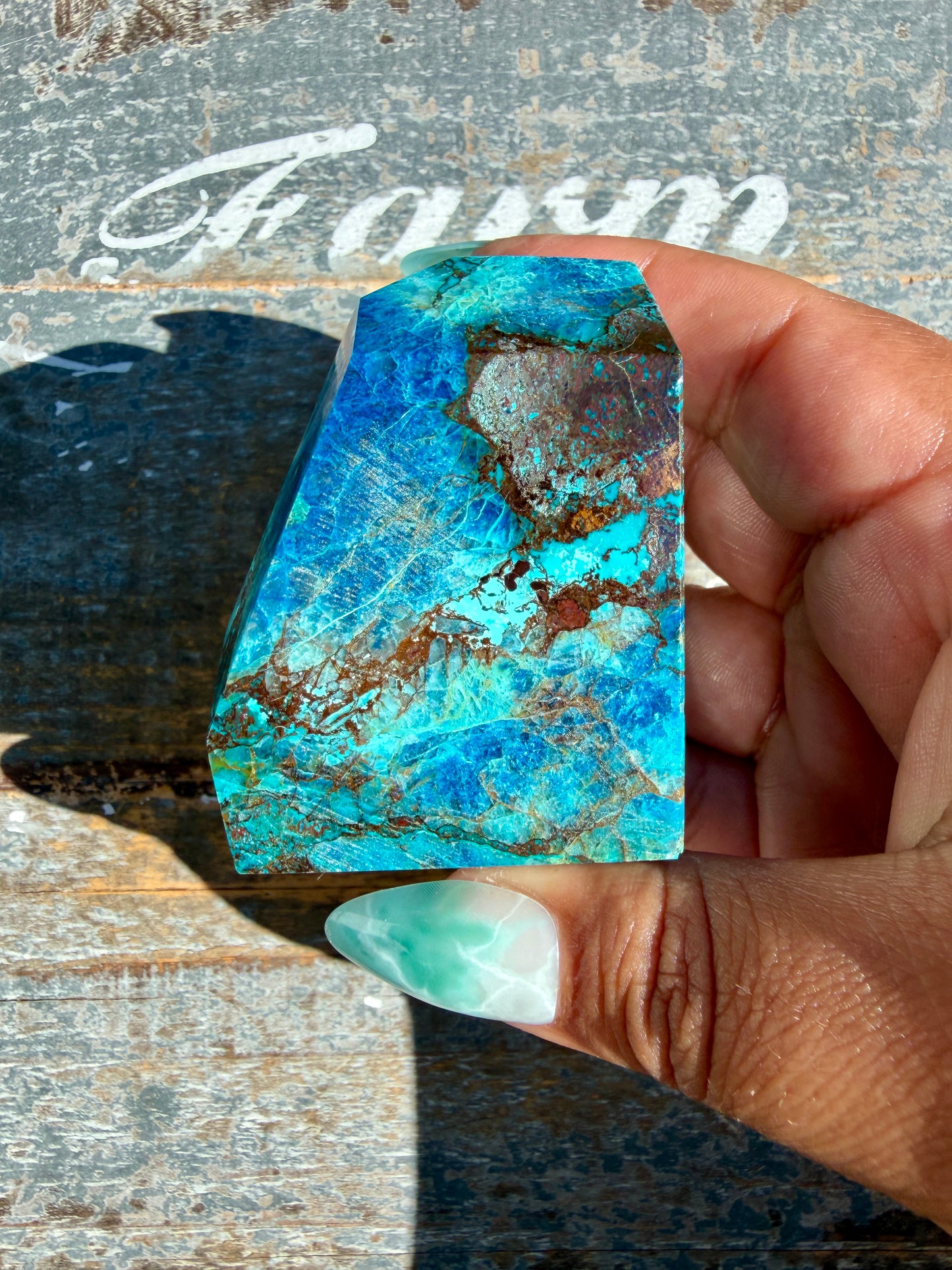 Gorgeous Chrysocolla/Azurite Freeform from Peru | Opt Z