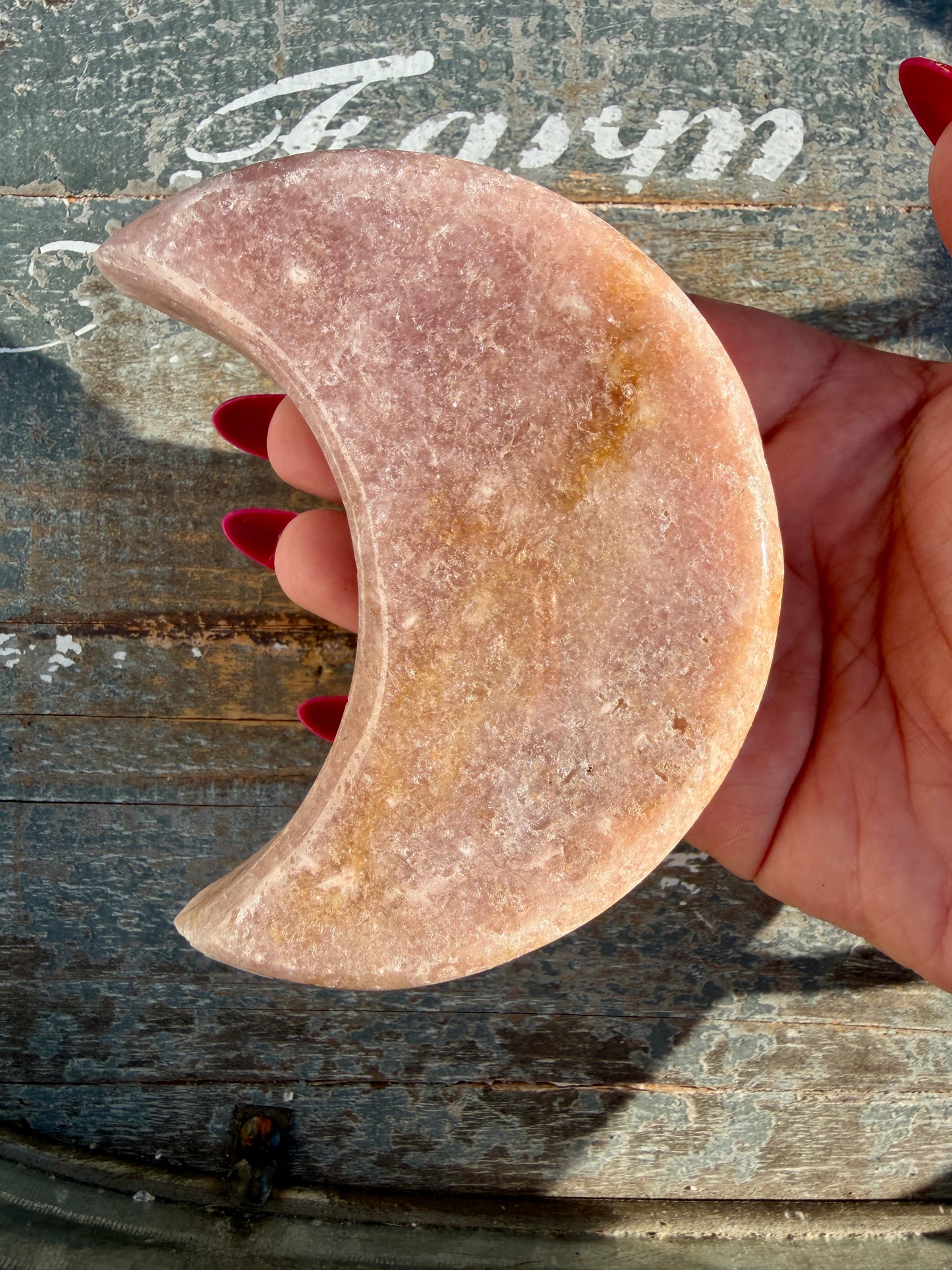 Gorgeous Pink Amethyst Moon | Brazil | Opt 15 (comes with stand)