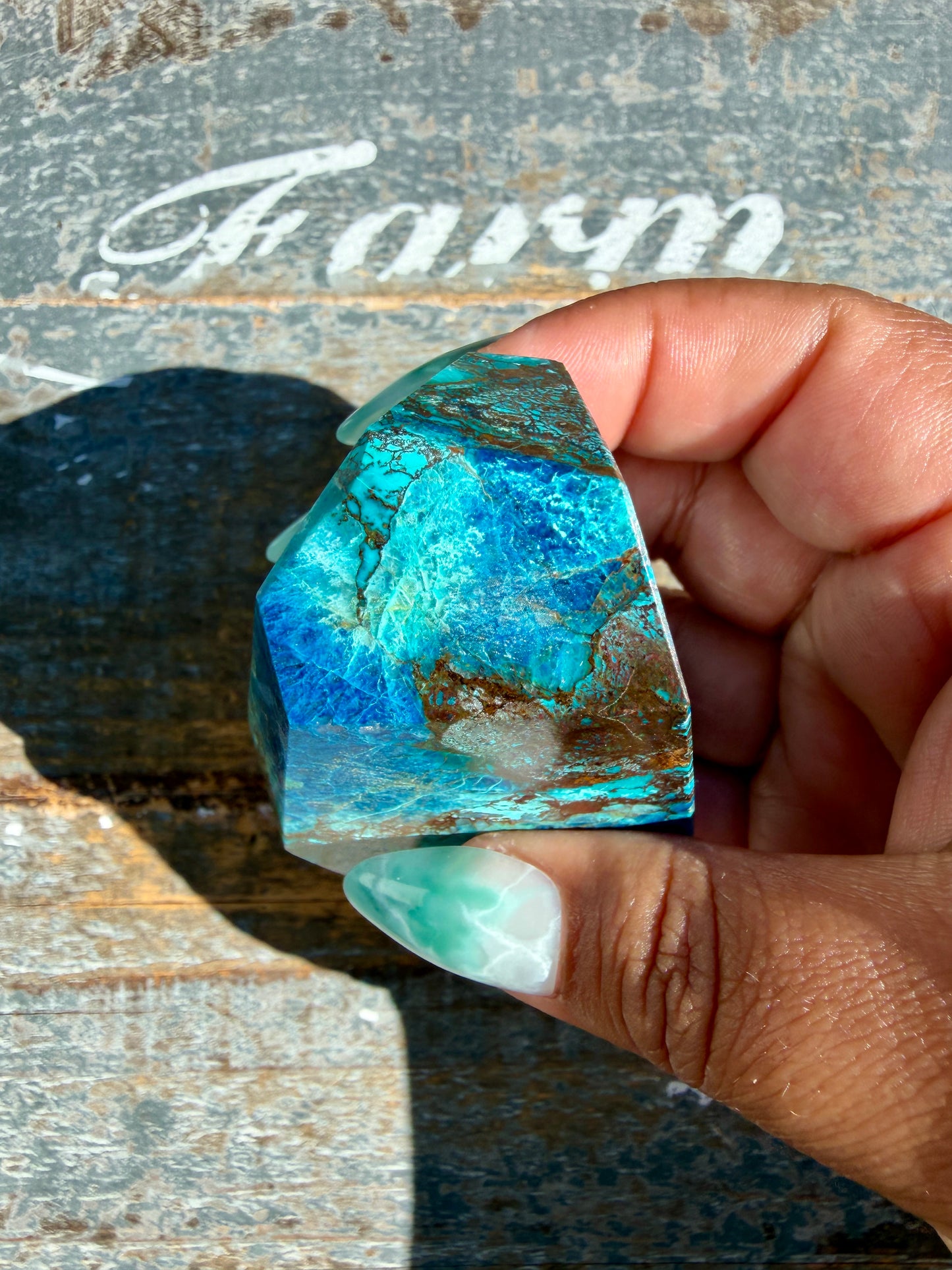 Gorgeous Chrysocolla/Azurite Freeform from Peru | Opt Z