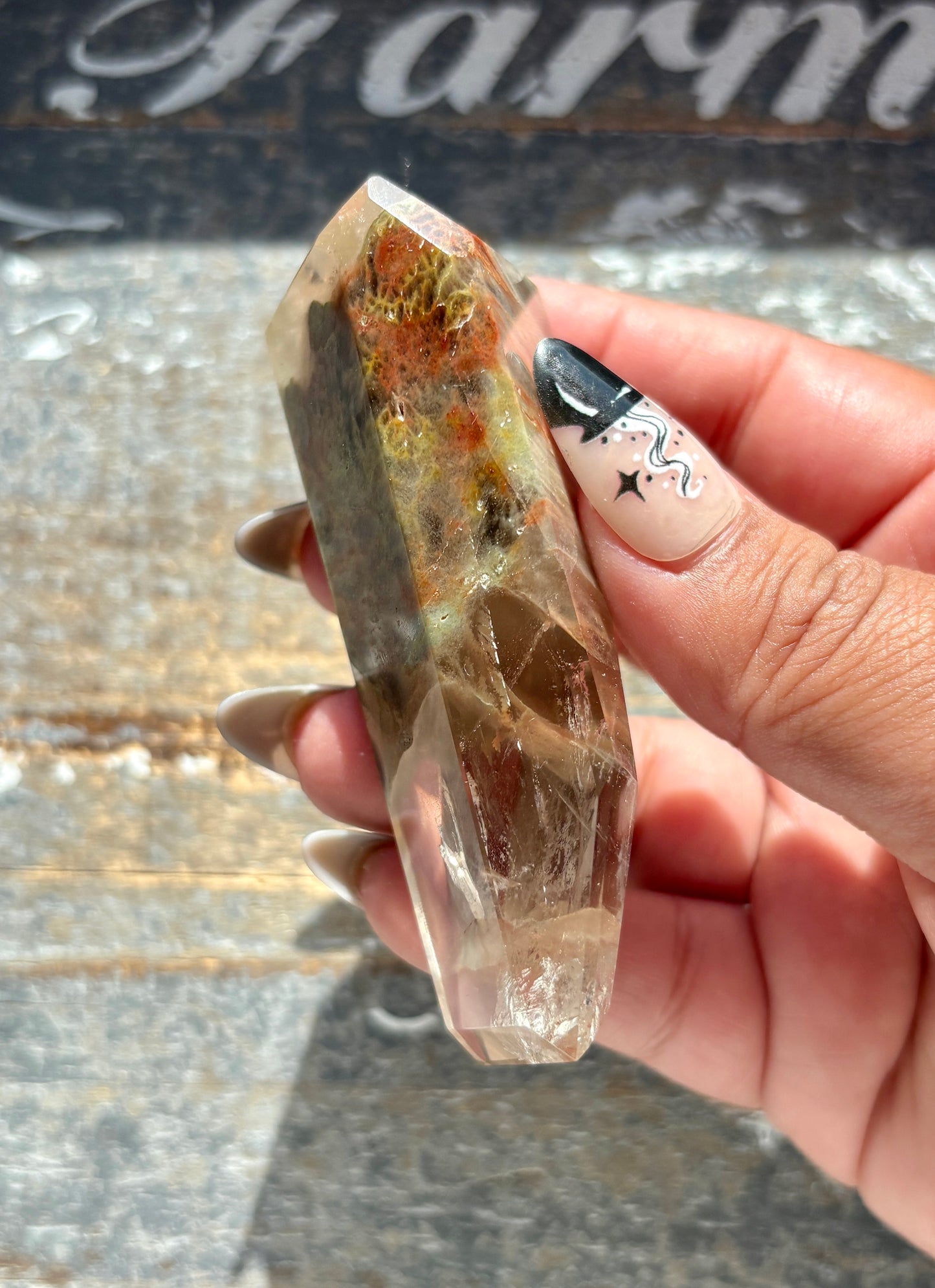 Gorgeous High Quality Amphibole Quartz Polished Freeform from Brazil