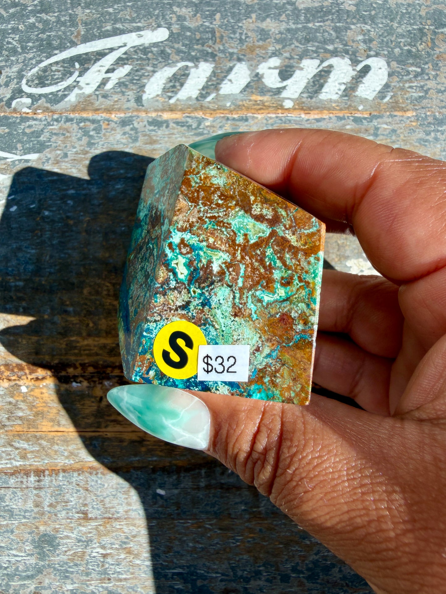 Gorgeous Chrysocolla/Azurite Freeform from Peru | Opt S