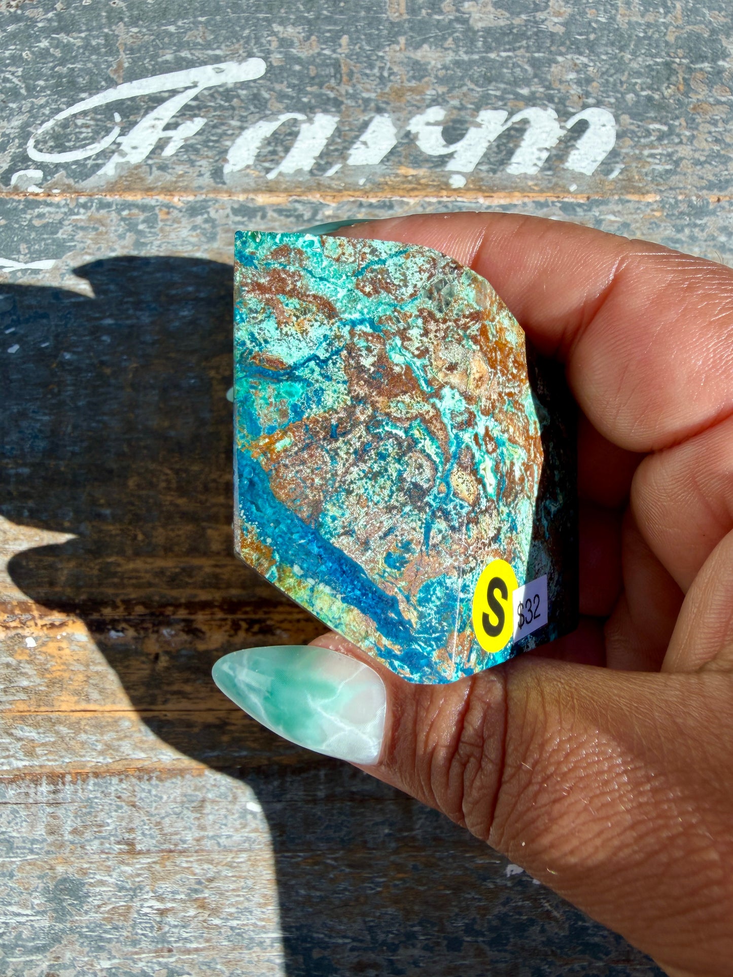 Gorgeous Chrysocolla/Azurite Freeform from Peru | Opt S