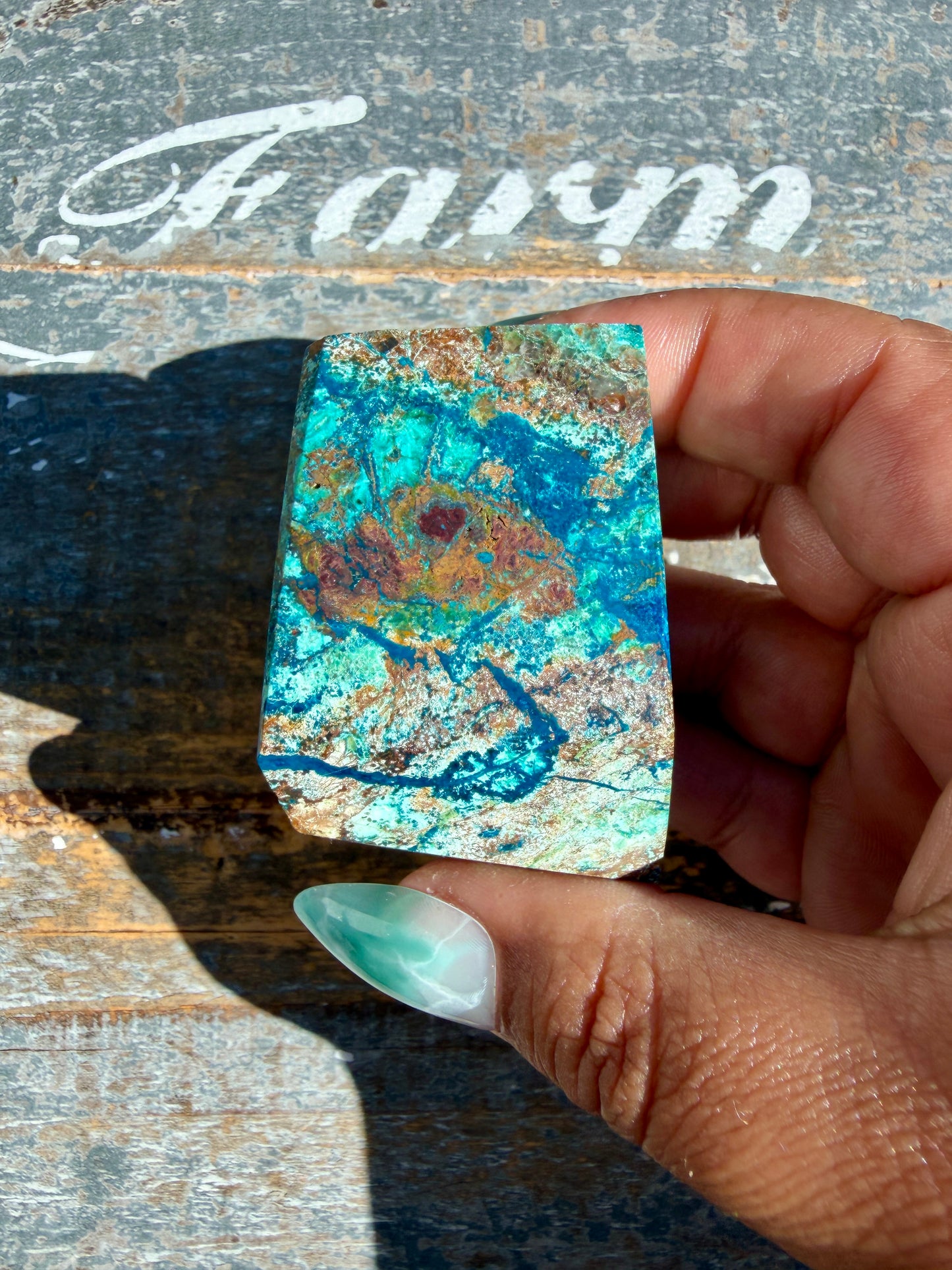 Gorgeous Chrysocolla/Azurite Freeform from Peru | Opt S