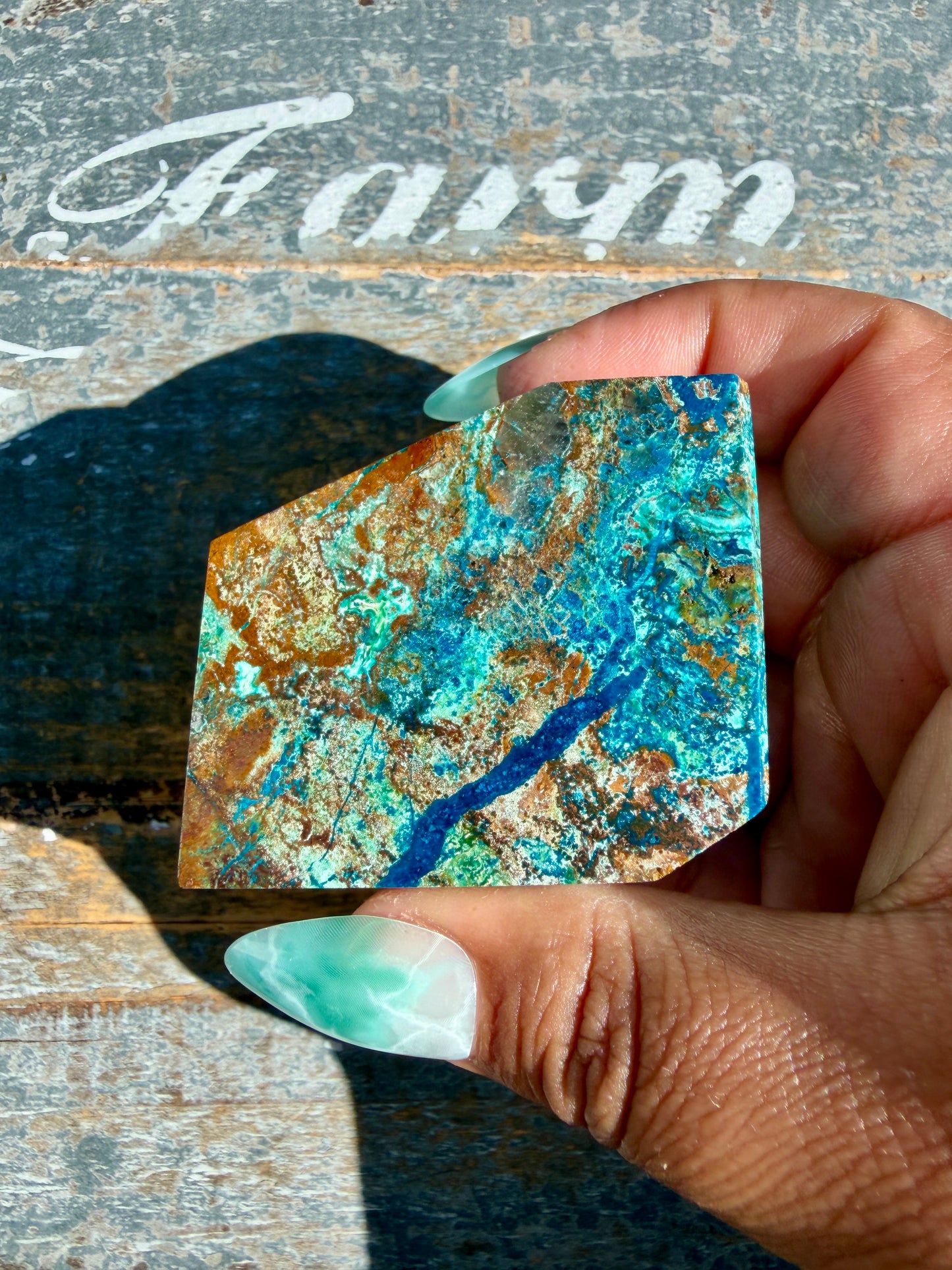 Gorgeous Chrysocolla/Azurite Freeform from Peru | Opt S