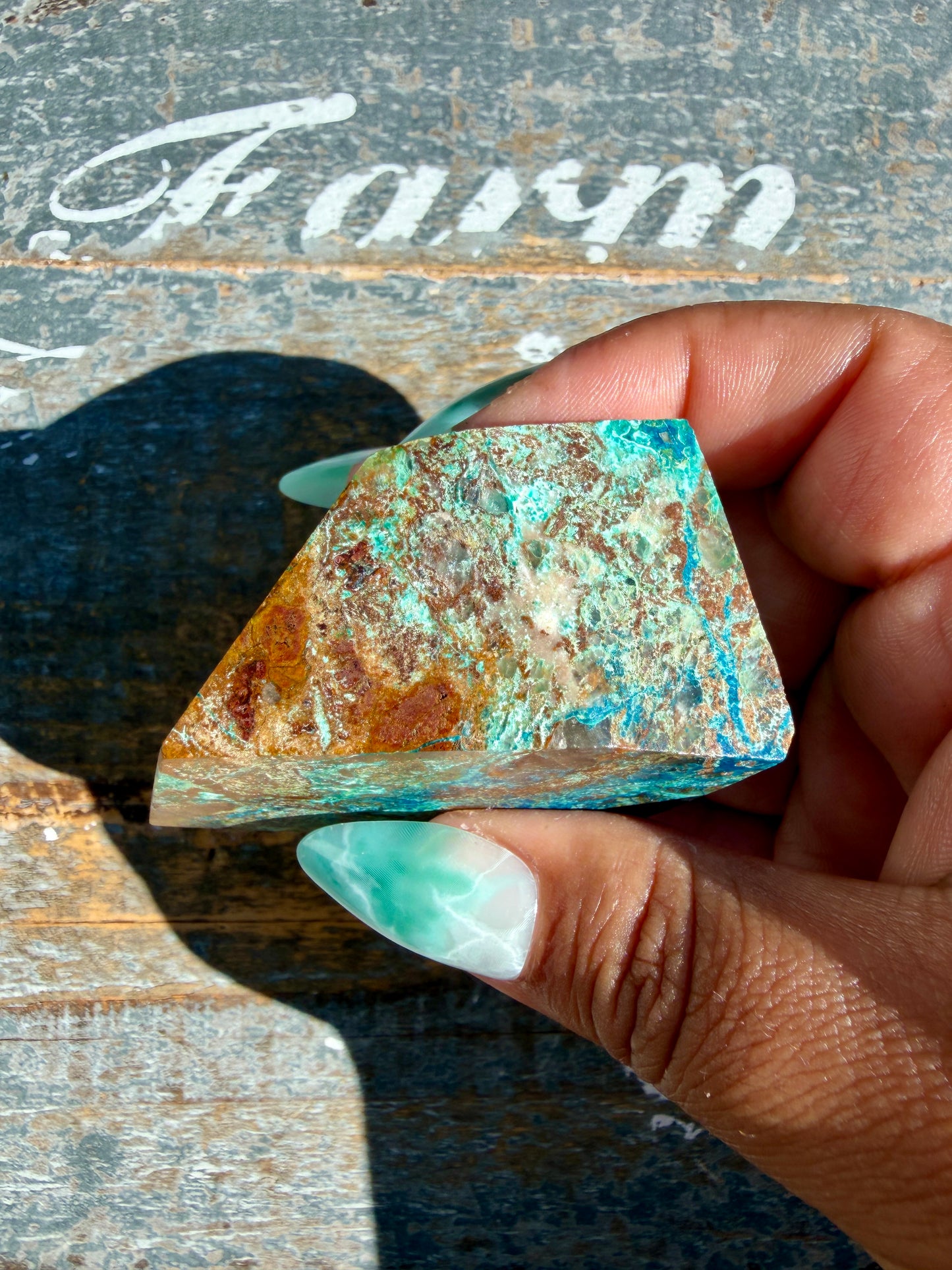 Gorgeous Chrysocolla/Azurite Freeform from Peru | Opt S