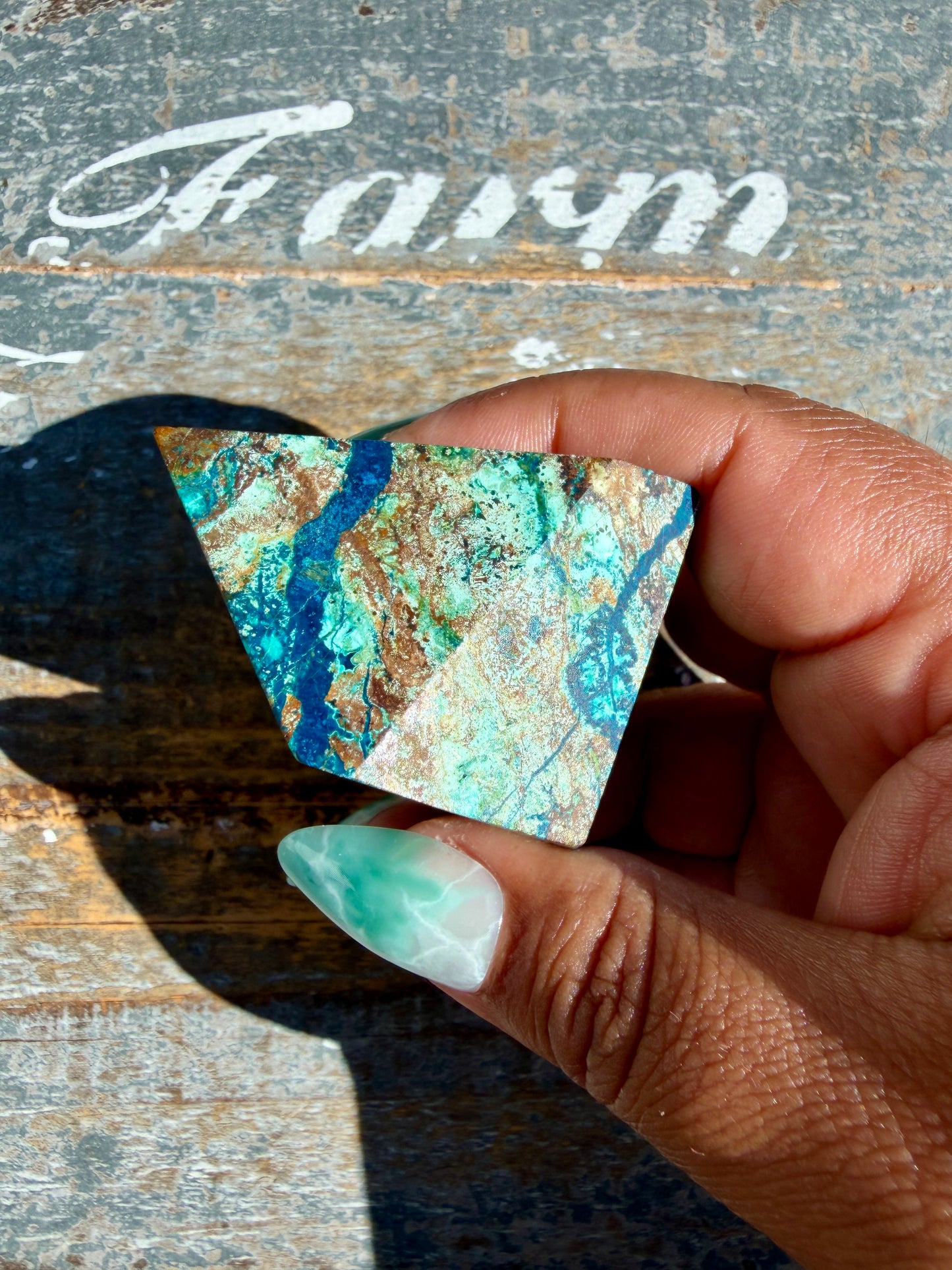 Gorgeous Chrysocolla/Azurite Freeform from Peru | Opt S