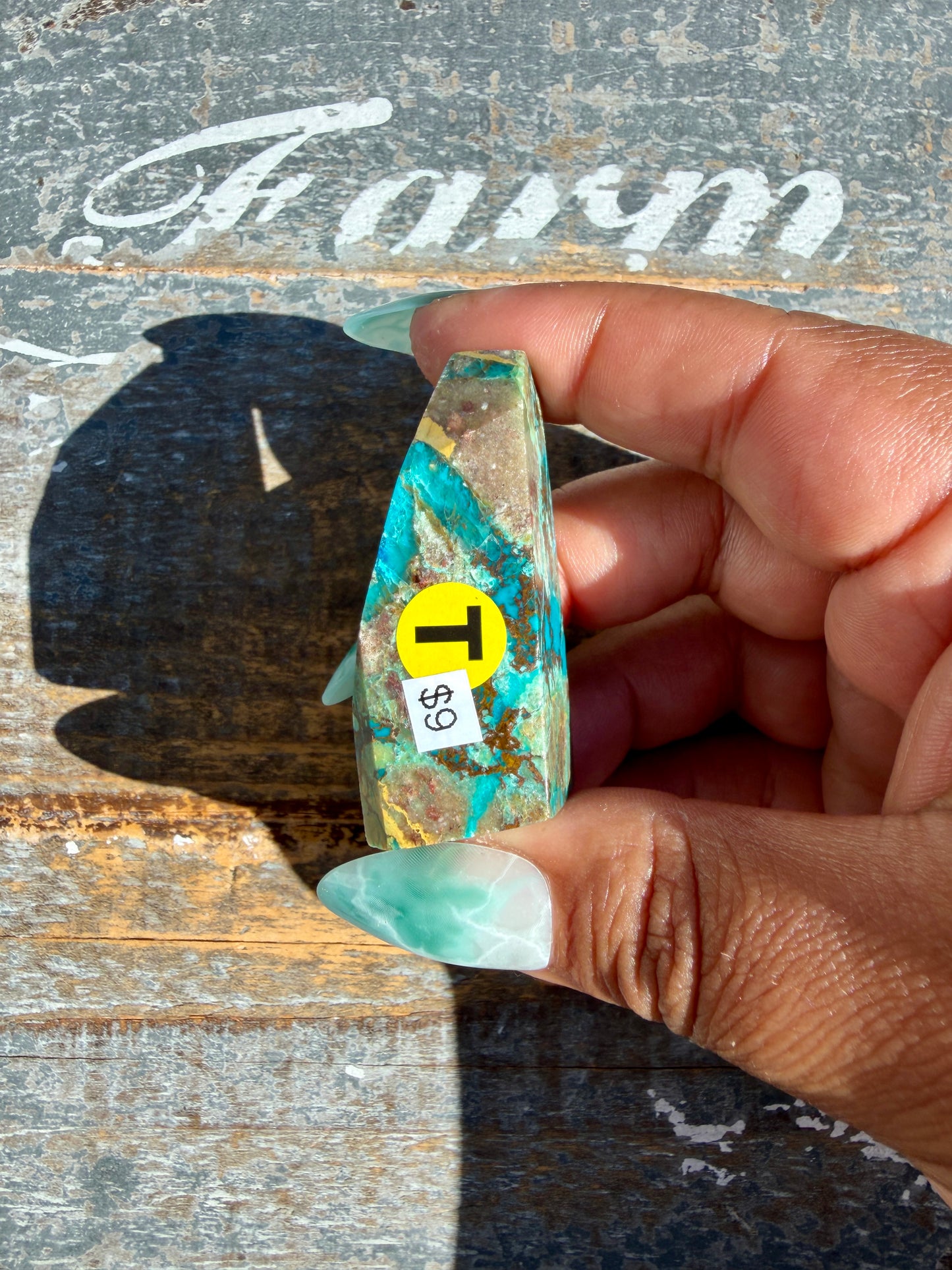 Gorgeous Chrysocolla/Azurite Freeform from Peru | Opt T