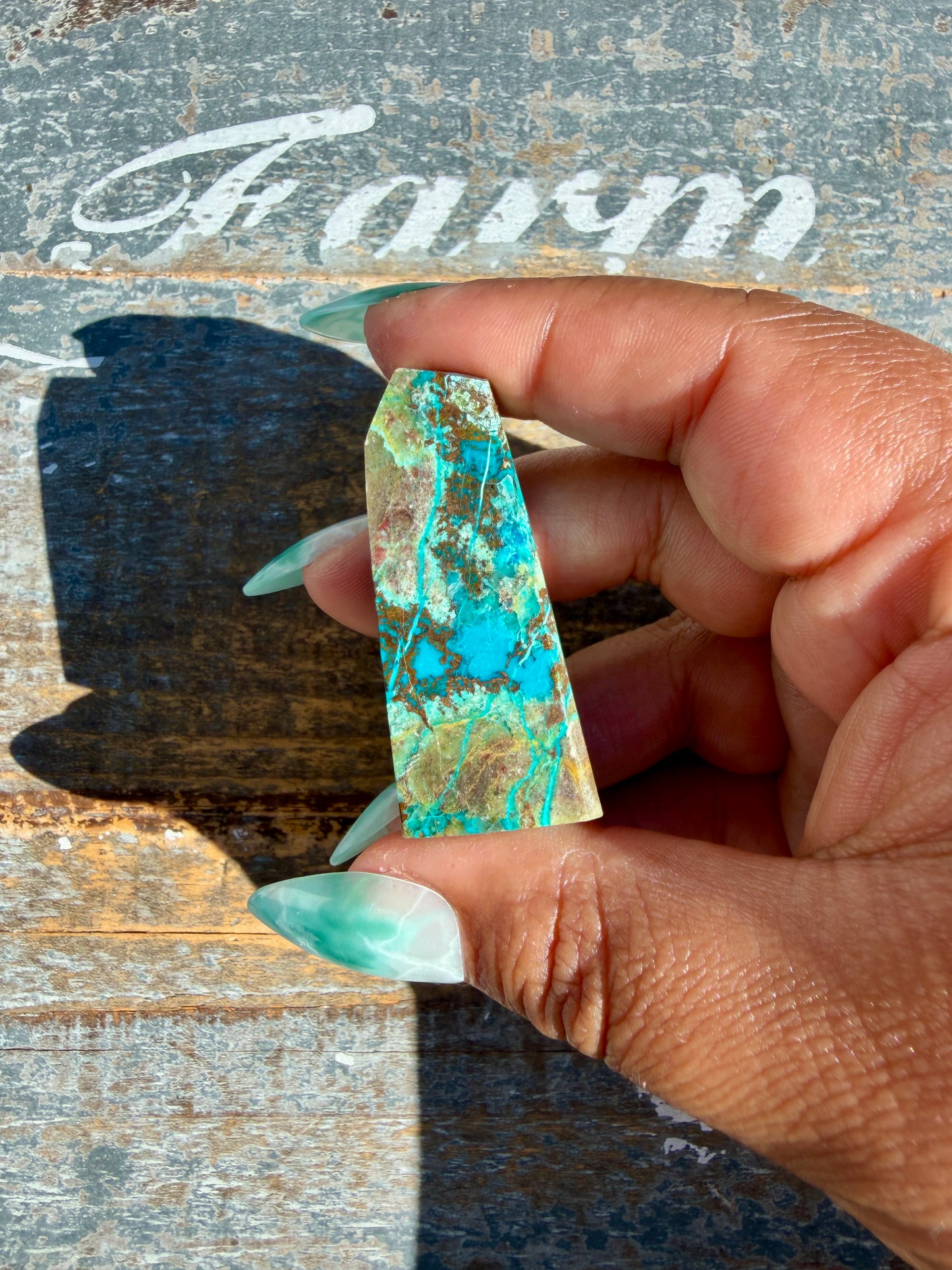 Gorgeous Chrysocolla/Azurite Freeform from Peru | Opt T
