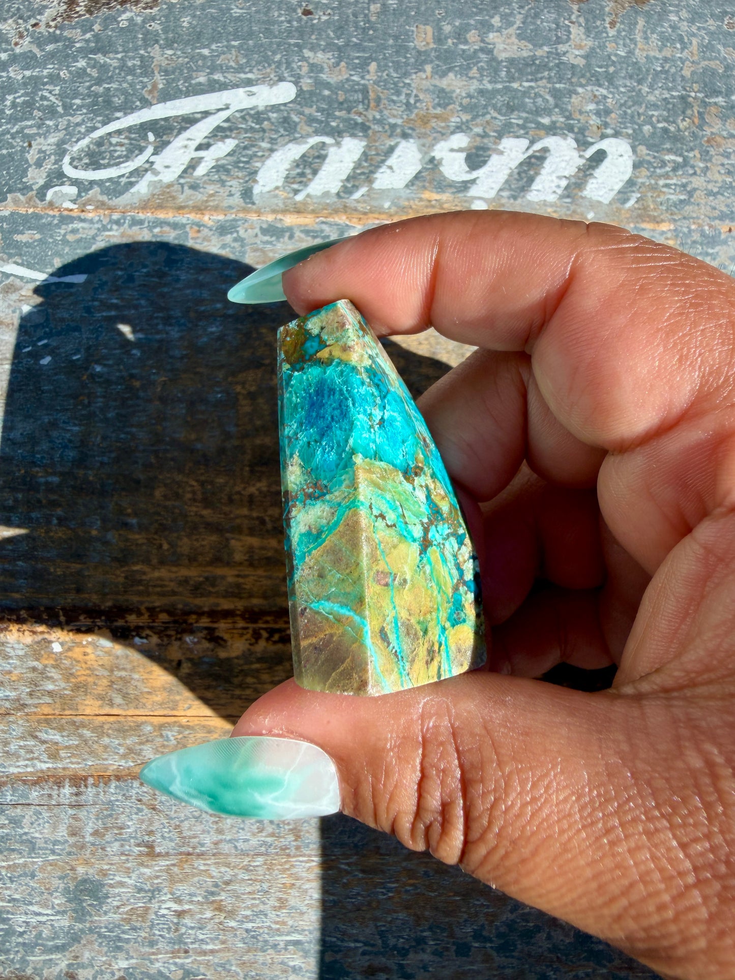 Gorgeous Chrysocolla/Azurite Freeform from Peru | Opt T