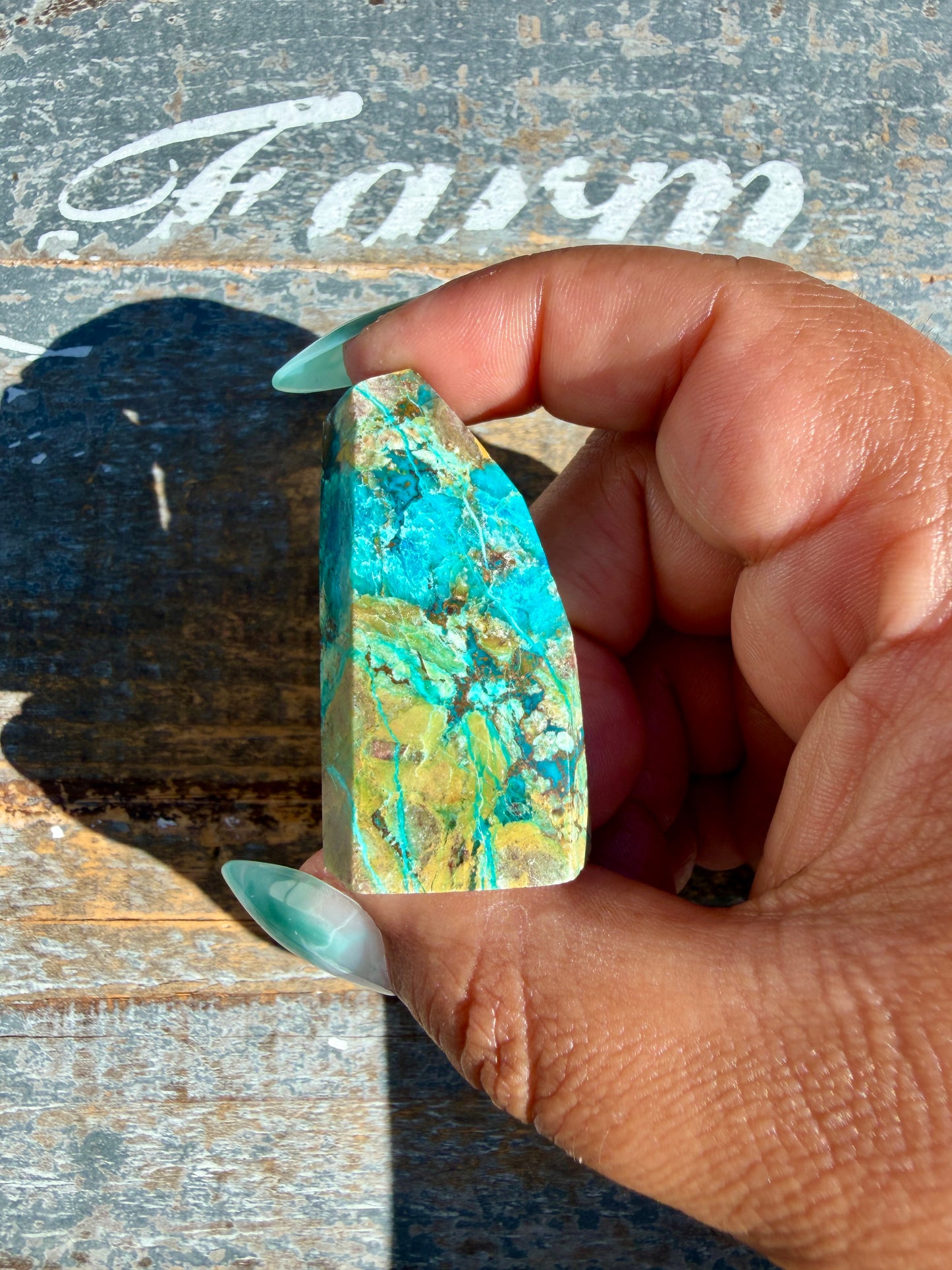 Gorgeous Chrysocolla/Azurite Freeform from Peru | Opt T