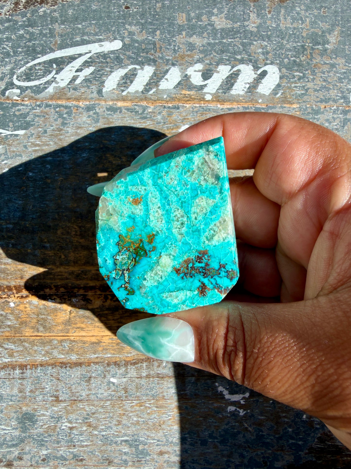 Gorgeous Chrysocolla/Azurite Freeform from Peru | Opt R