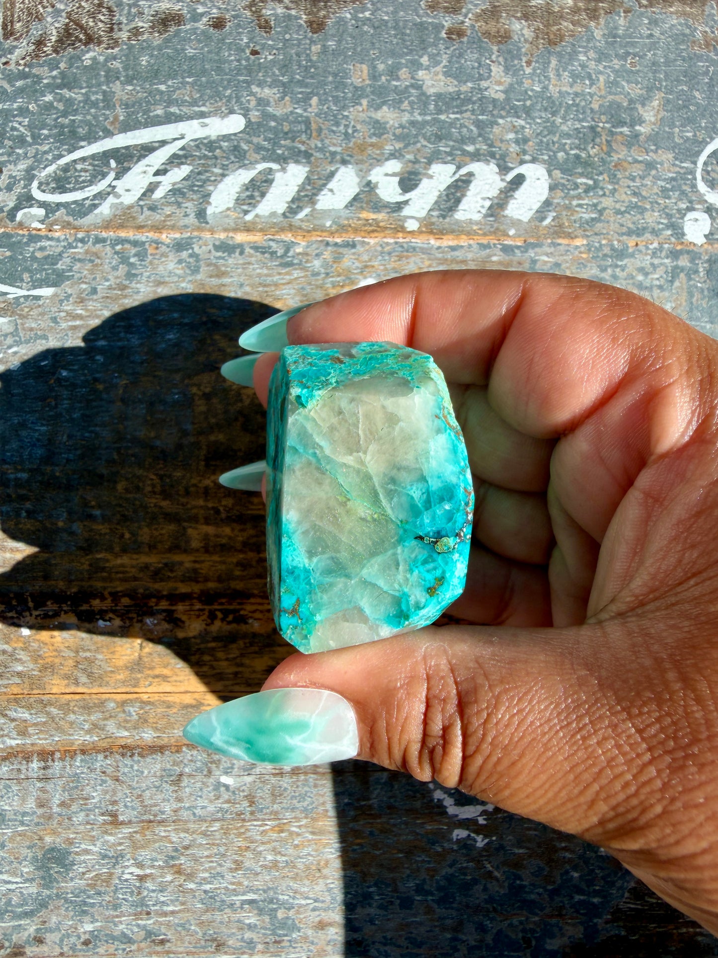 Gorgeous Chrysocolla/Azurite Freeform from Peru | Opt R