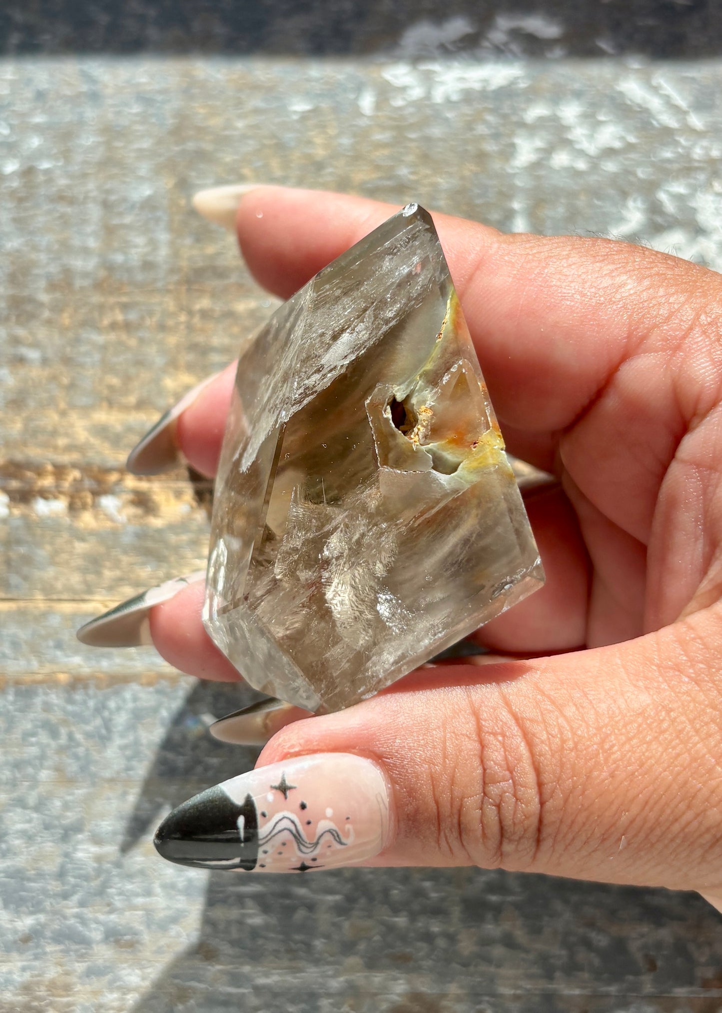 Gorgeous High Quality Amphibole Quartz Polished Freeform from Brazil