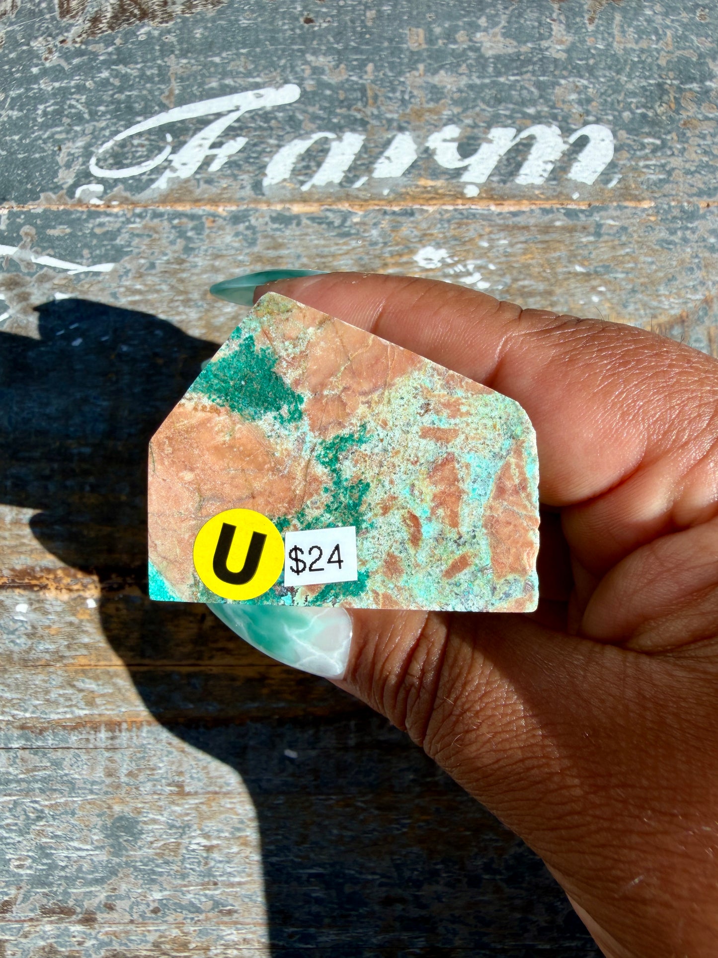 Gorgeous Chrysocolla/Azurite Freeform from Peru | Opt U