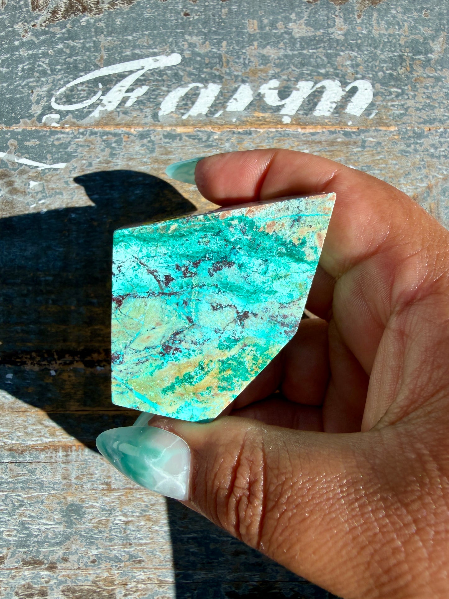 Gorgeous Chrysocolla/Azurite Freeform from Peru | Opt U