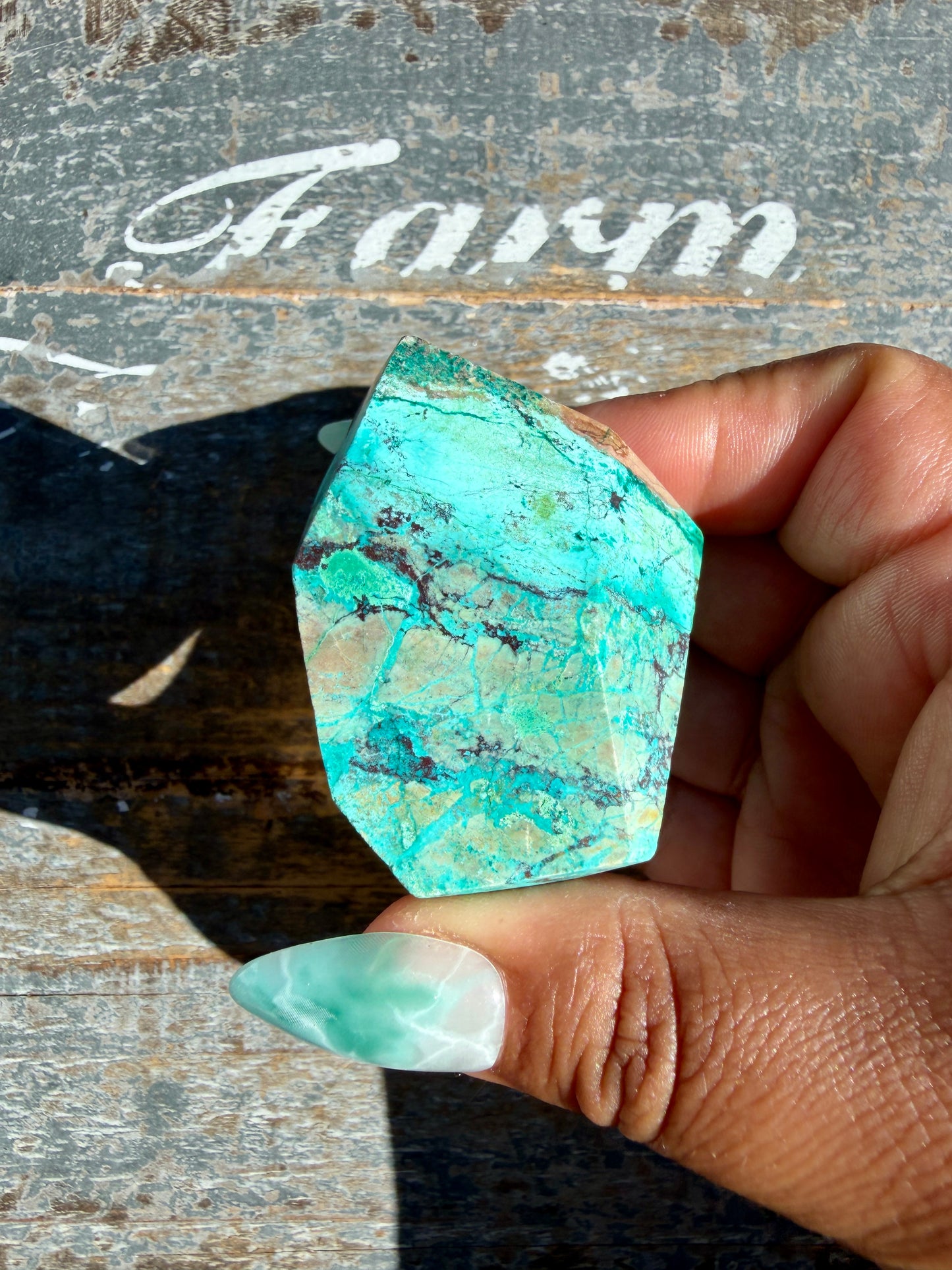 Gorgeous Chrysocolla/Azurite Freeform from Peru | Opt U