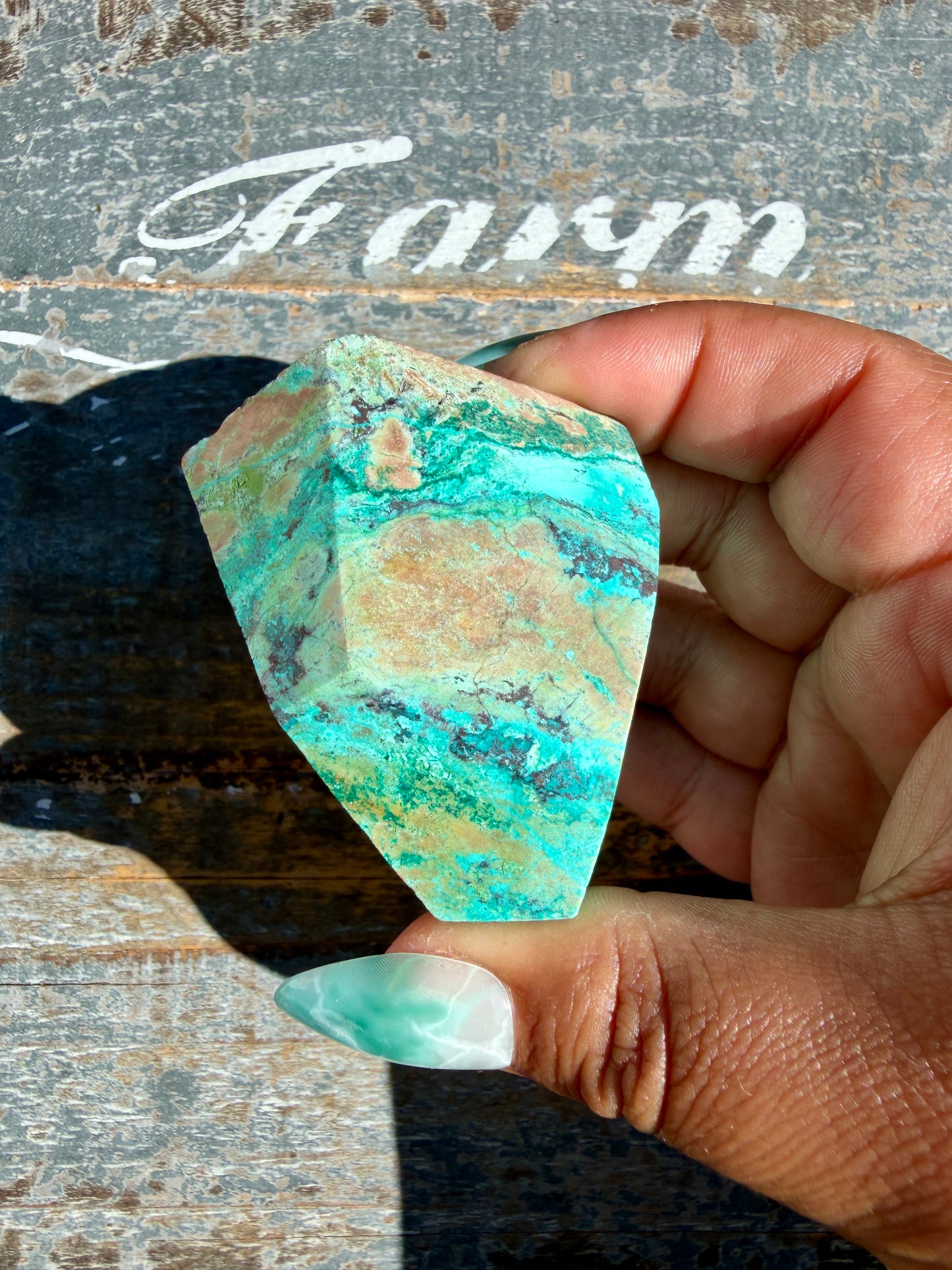 Gorgeous Chrysocolla/Azurite Freeform from Peru | Opt U