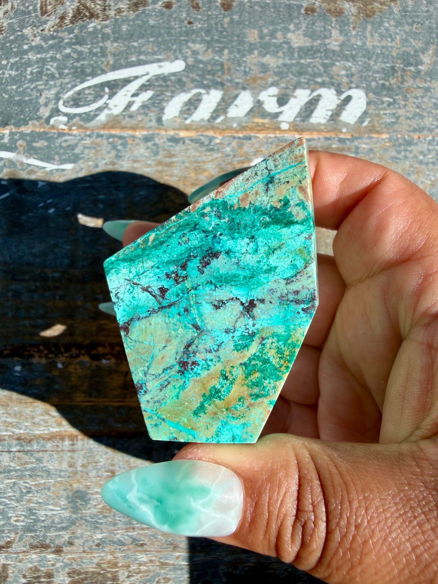 Gorgeous Chrysocolla/Azurite Freeform from Peru | Opt U