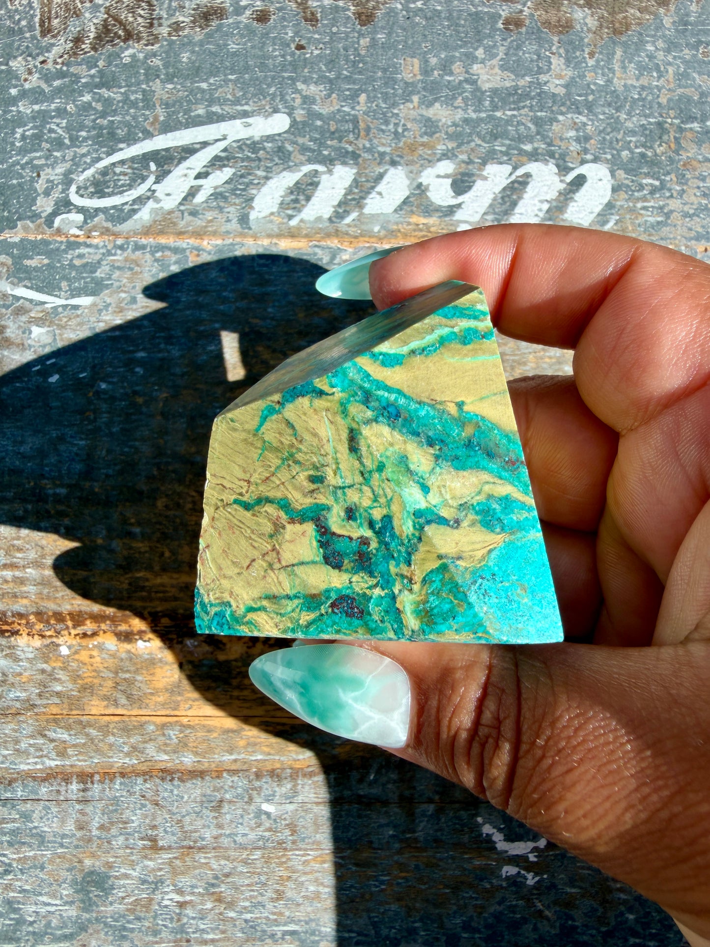 Gorgeous Chrysocolla/Azurite Freeform from Peru | Opt V