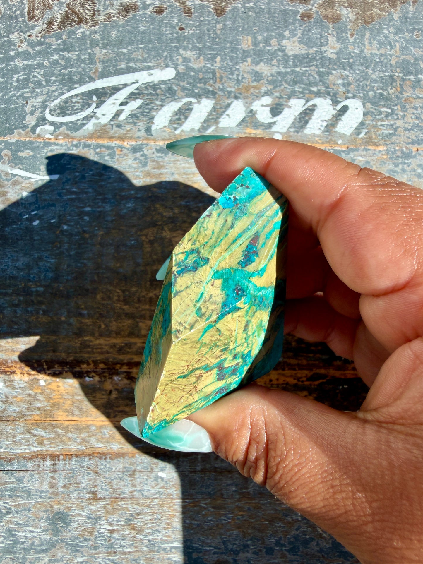 Gorgeous Chrysocolla/Azurite Freeform from Peru | Opt V
