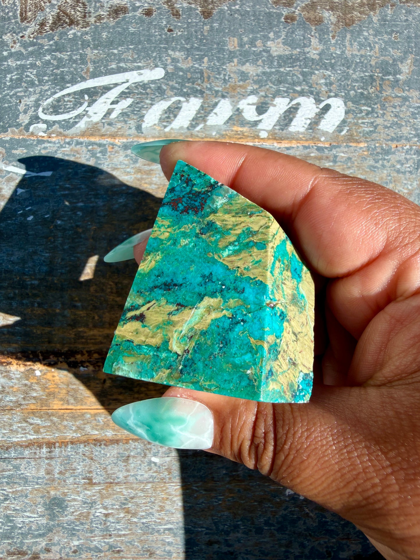 Gorgeous Chrysocolla/Azurite Freeform from Peru | Opt V