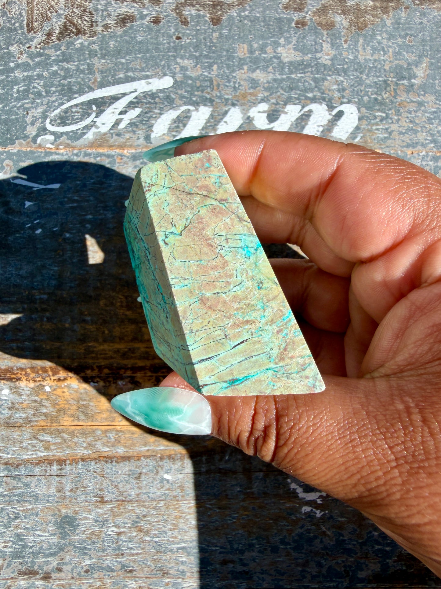 Gorgeous Chrysocolla/Azurite Freeform from Peru | Opt X