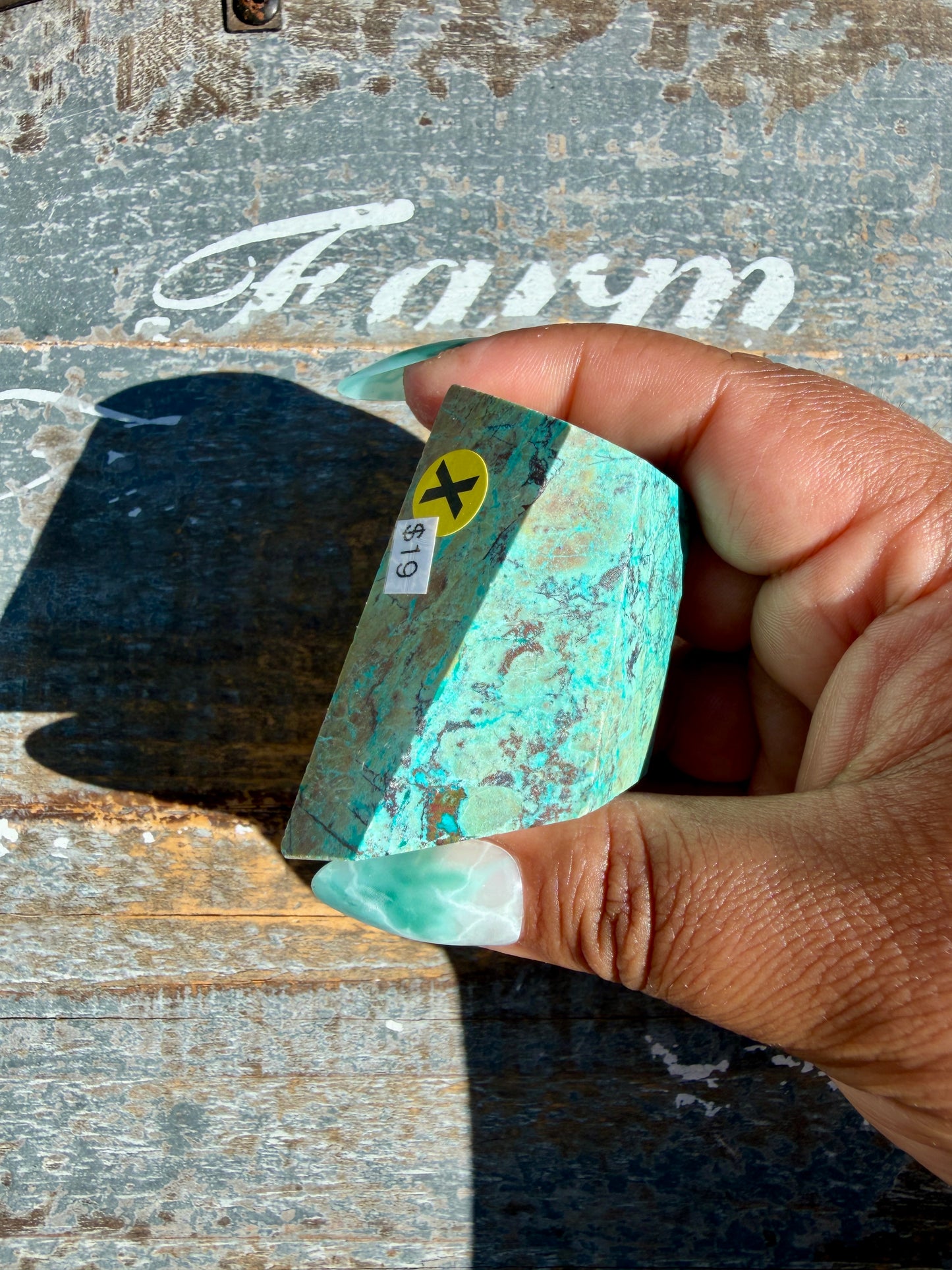 Gorgeous Chrysocolla/Azurite Freeform from Peru | Opt X