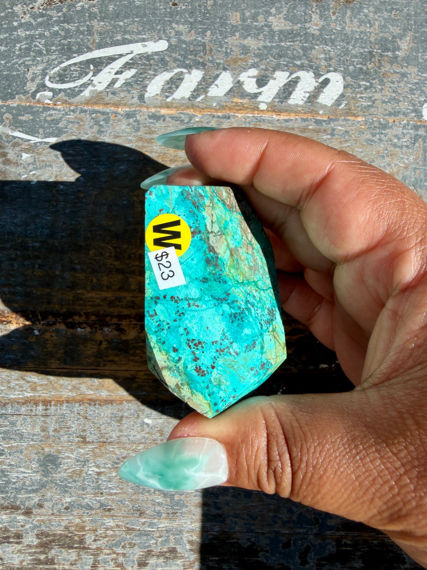 Gorgeous Chrysocolla/Azurite Freeform from Peru | Opt W