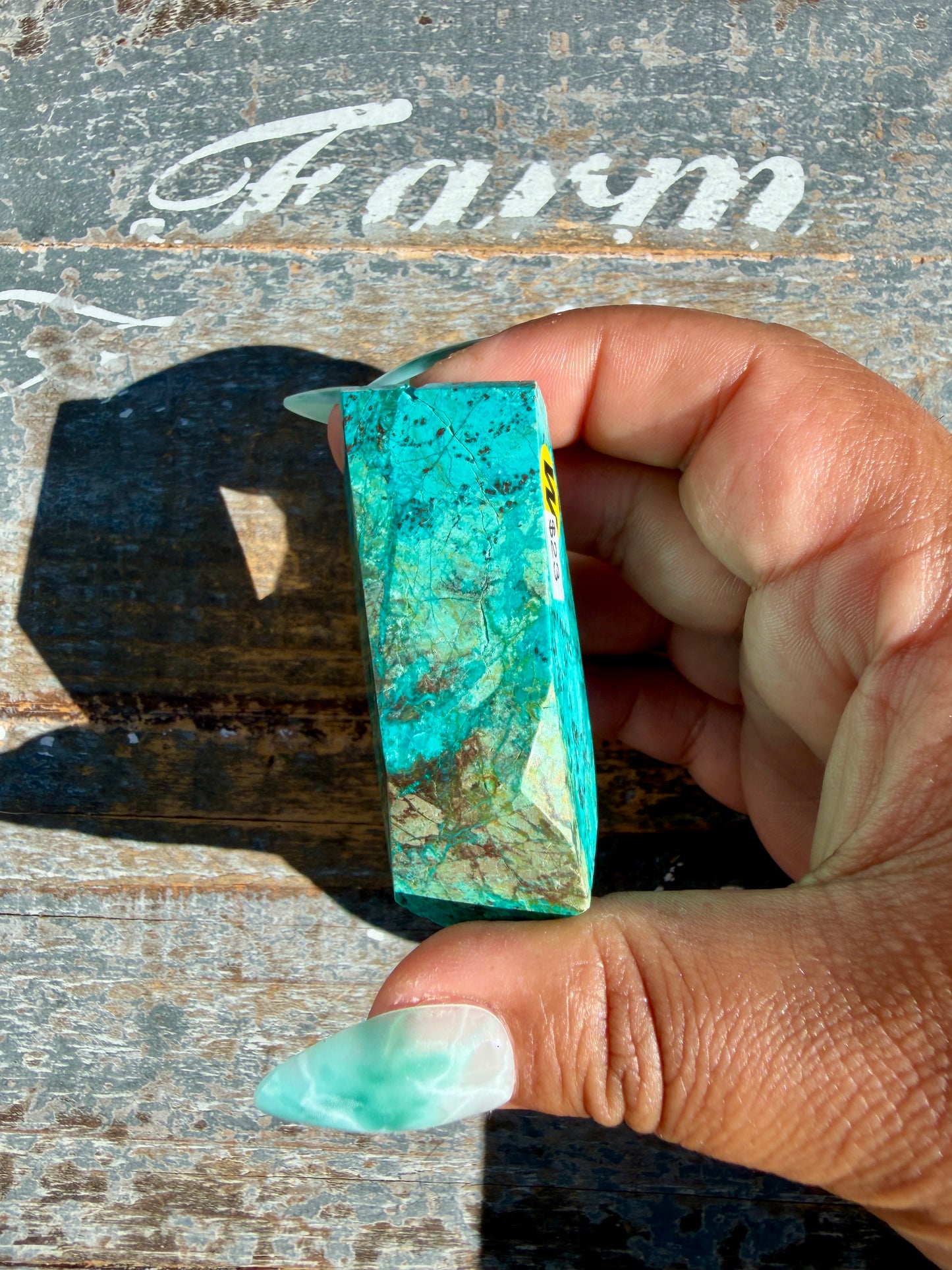 Gorgeous Chrysocolla/Azurite Freeform from Peru | Opt W