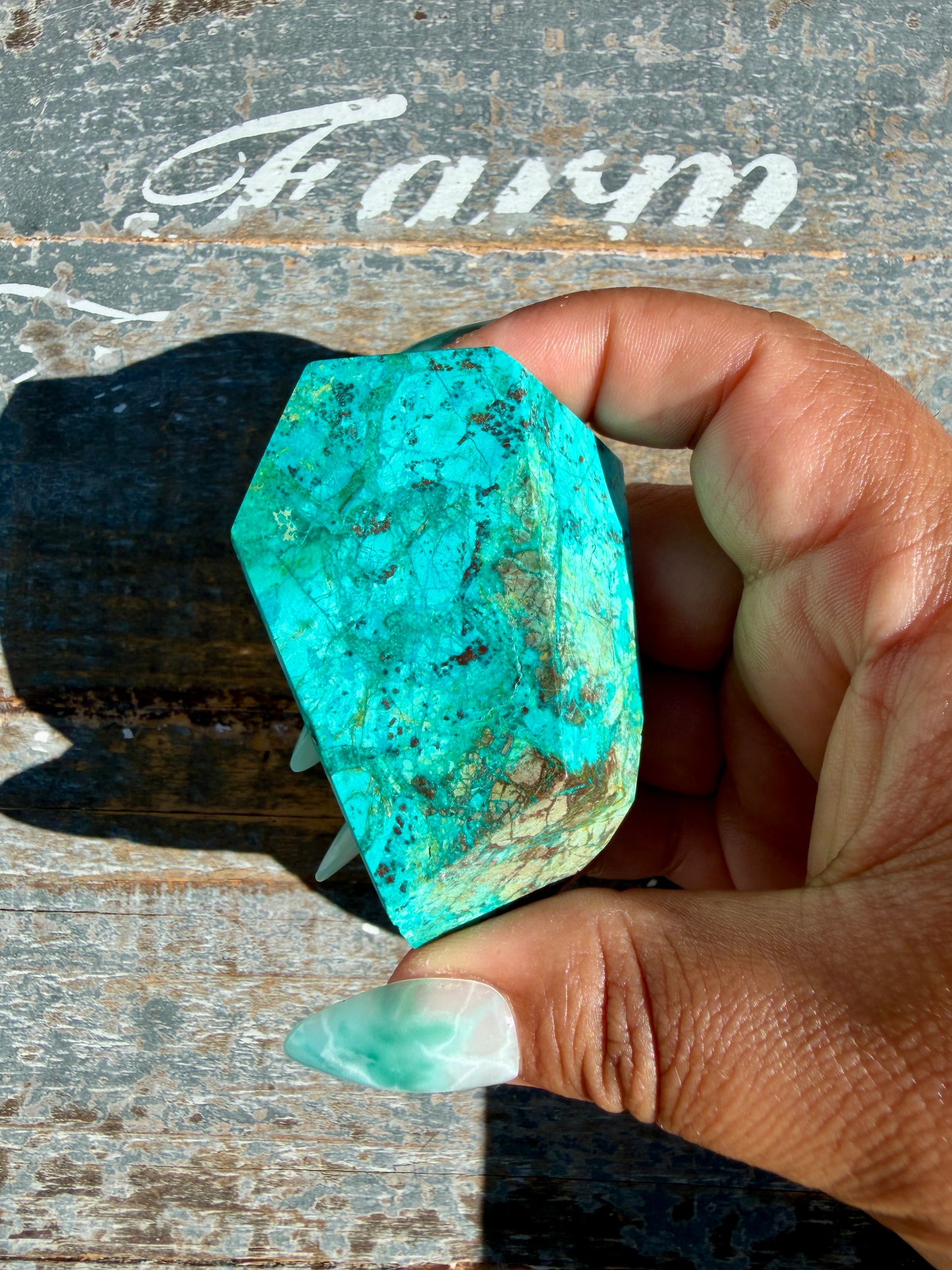 Gorgeous Chrysocolla/Azurite Freeform from Peru | Opt W