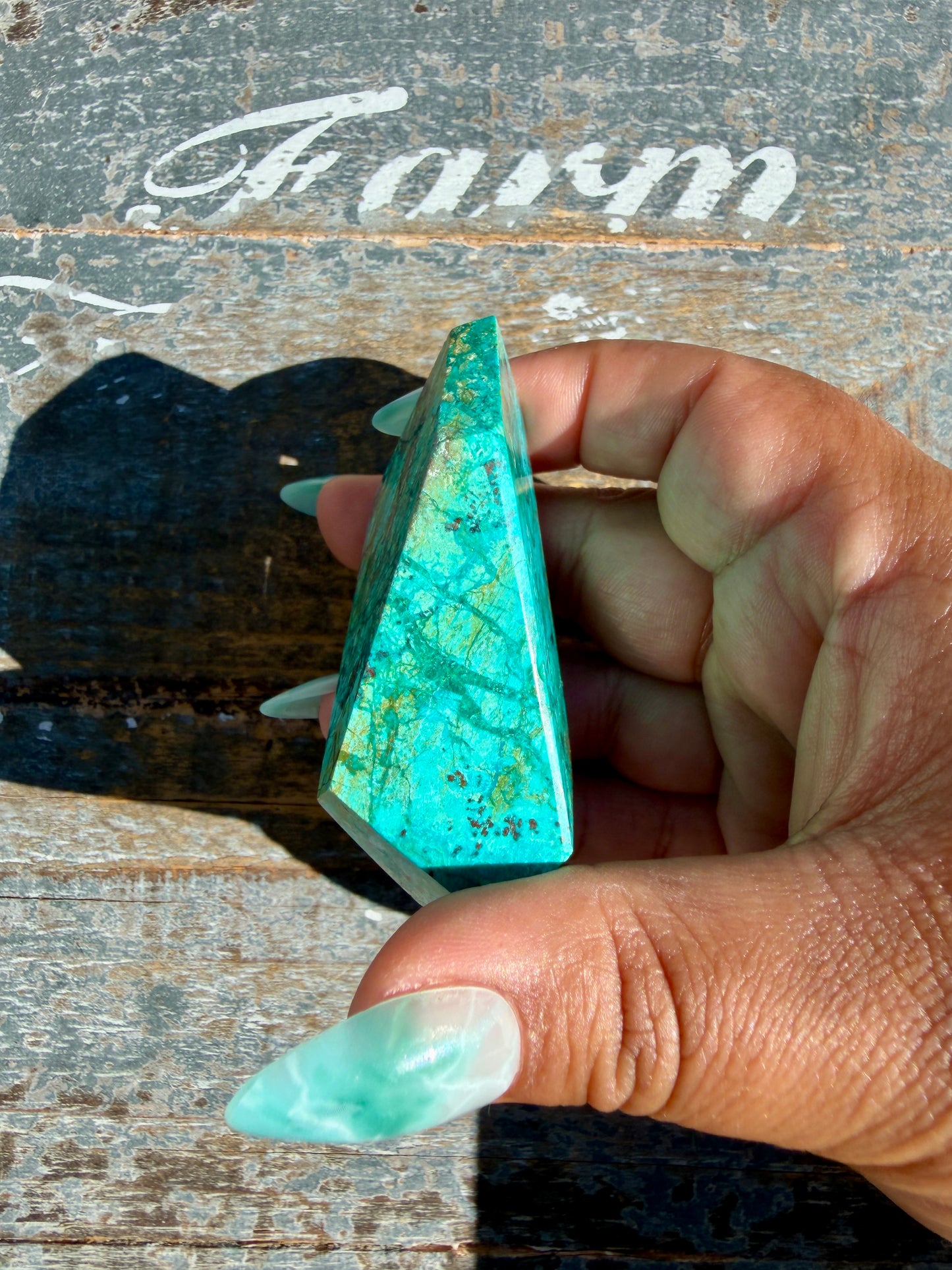 Gorgeous Chrysocolla/Azurite Freeform from Peru | Opt W