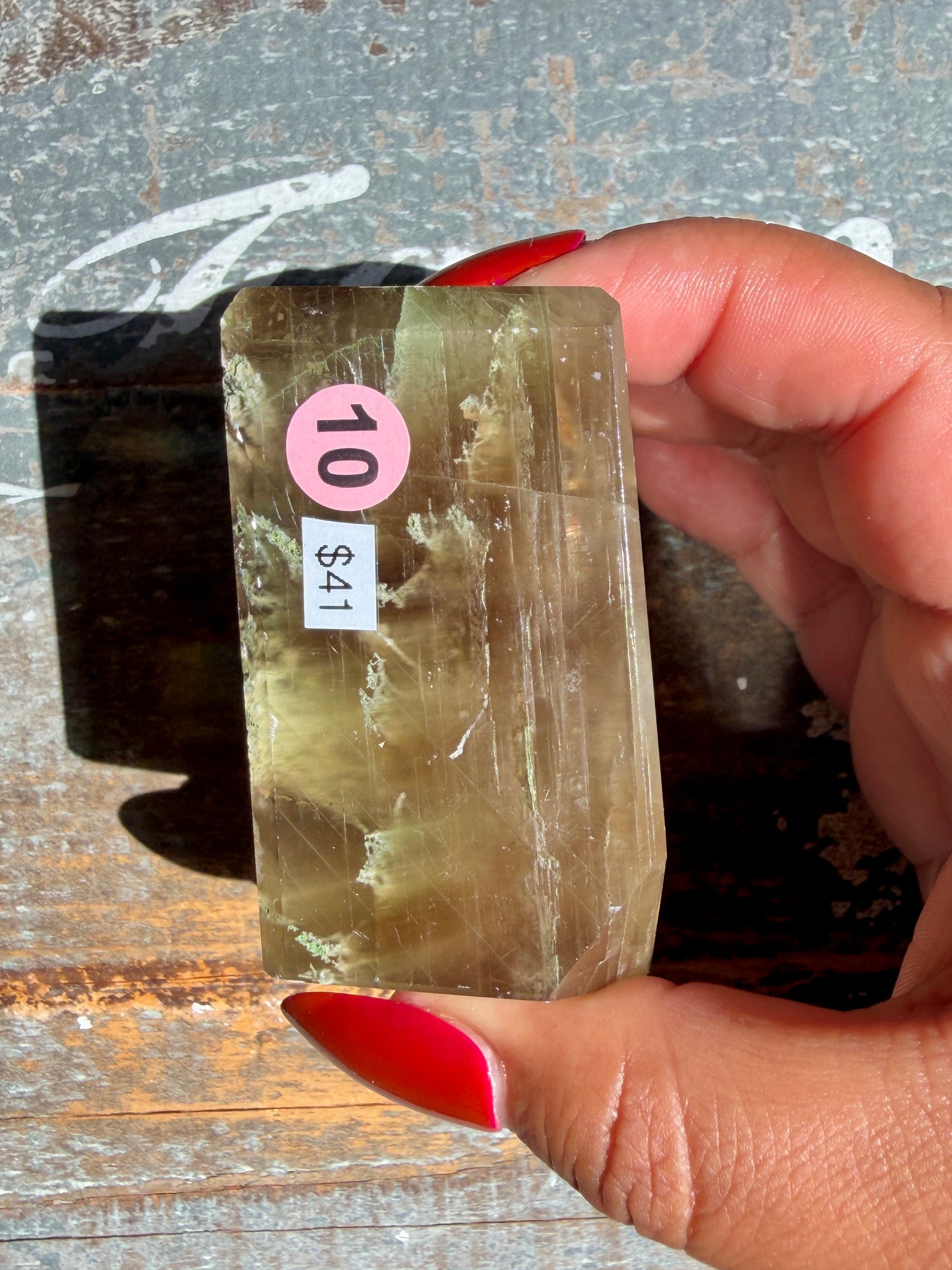 Gorgeous Optical Calcite + Moss Agate Combo Mineral Freeform From India | Opt 10